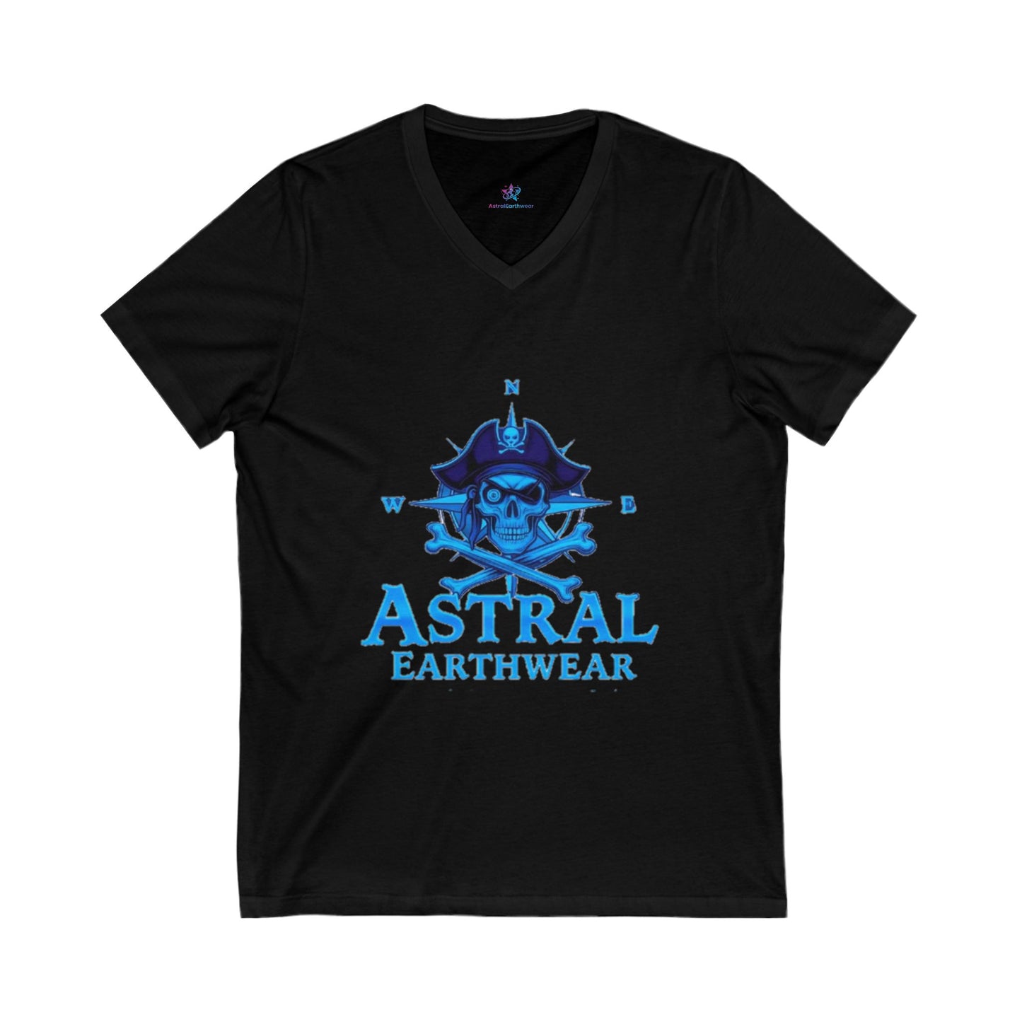 Astral Earthwear V-Neck Tee, Casual Graphic T-Shirt, Unisex Summer Top, Adventure Shirt, Gift for Nature Lovers