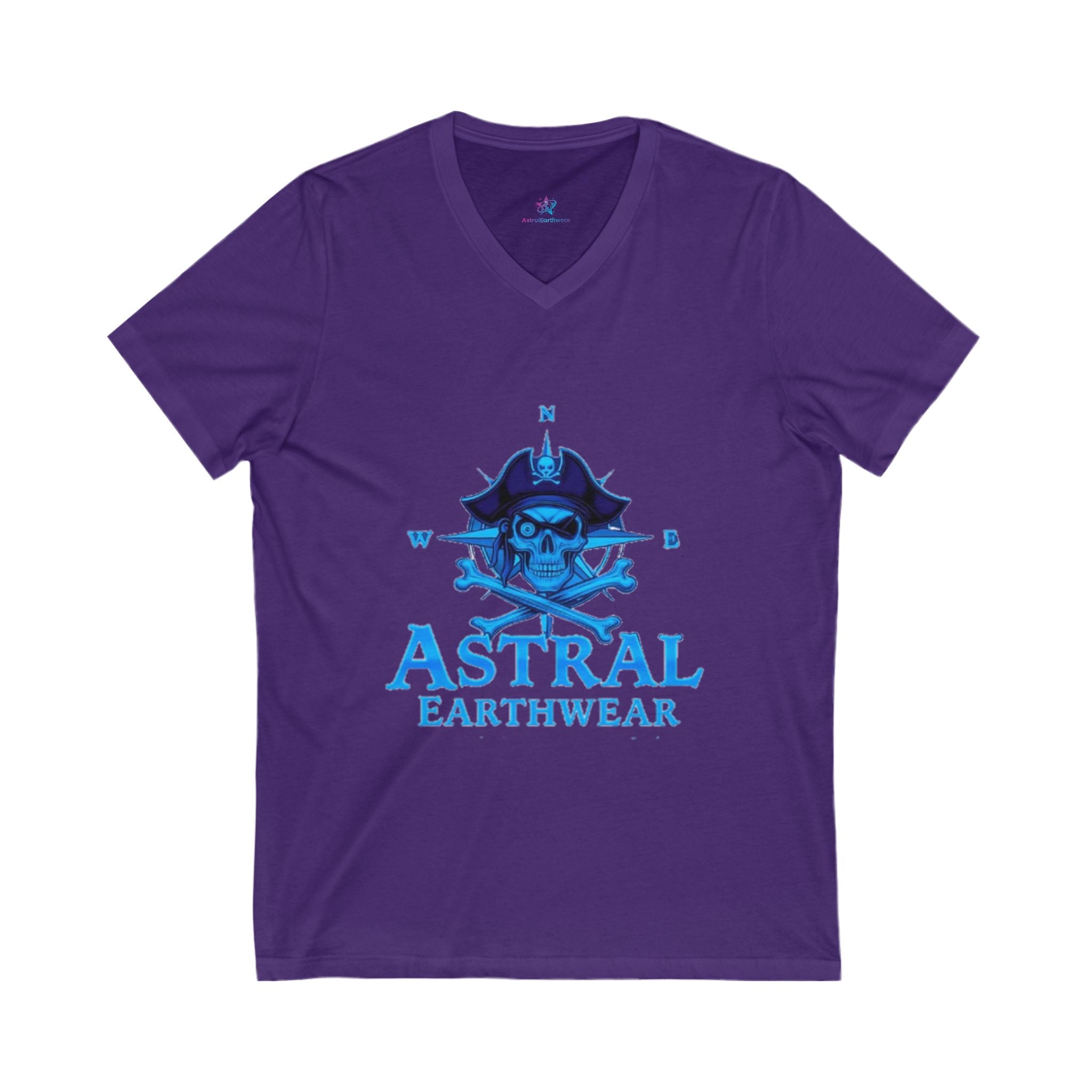 Astral Earthwear V-Neck Tee, Casual Graphic T-Shirt, Unisex Summer Top, Adventure Shirt, Gift for Nature Lovers