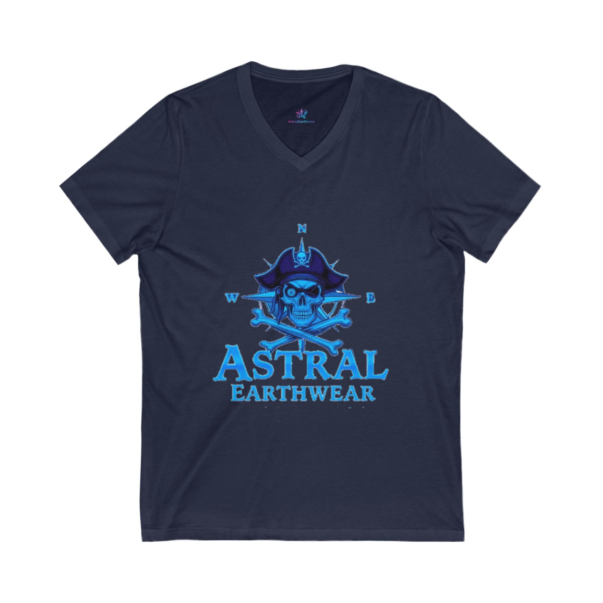 Astral Earthwear V-Neck Tee, Casual Graphic T-Shirt, Unisex Summer Top, Adventure Shirt, Gift for Nature Lovers