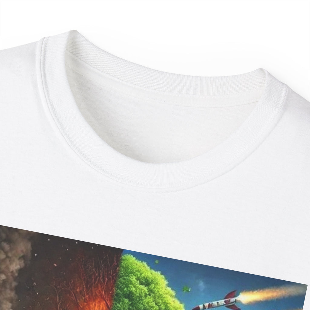 Eco-Conscious Graphic Tee - Nature vs. Pollution Art, Unisex T-Shirt for Environmental Awareness, Eco-Friendly Gift, Earth Day Apparel,