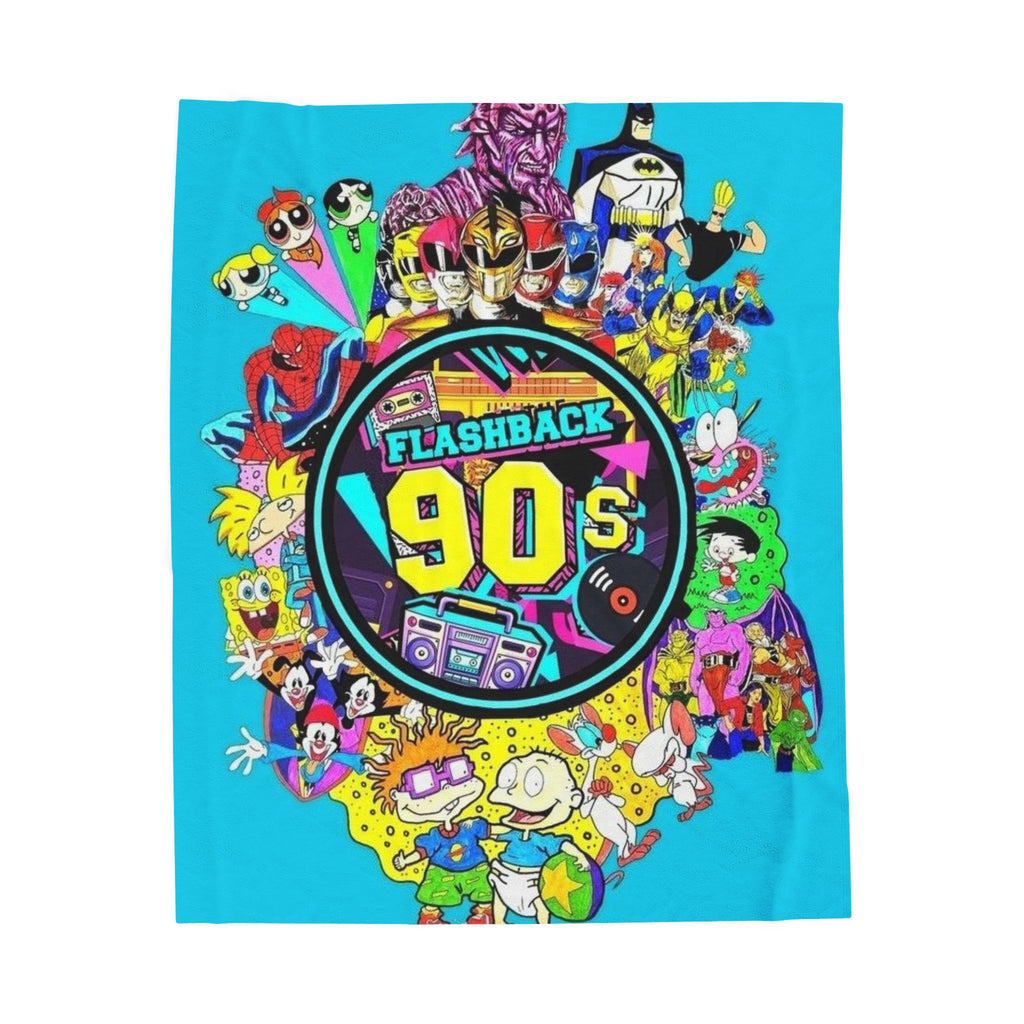 90s Retro Velveteen Plush Blanket, Cozy Throw for Nostalgic Fans, Home Decor, Gift for Birthdays & Holidays