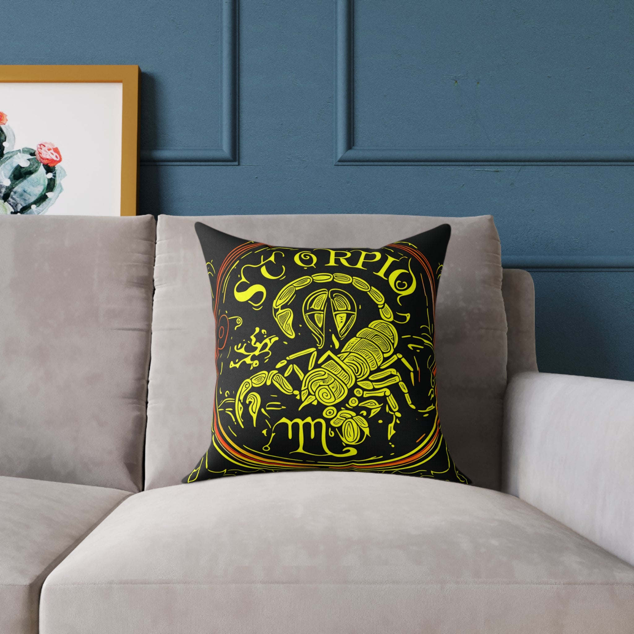 Scorpio Zodiac Poly Canvas Pillow | Astrology Decor, Scorpio Gift, Home Accents, Boho Pillow, Astrology Lovers