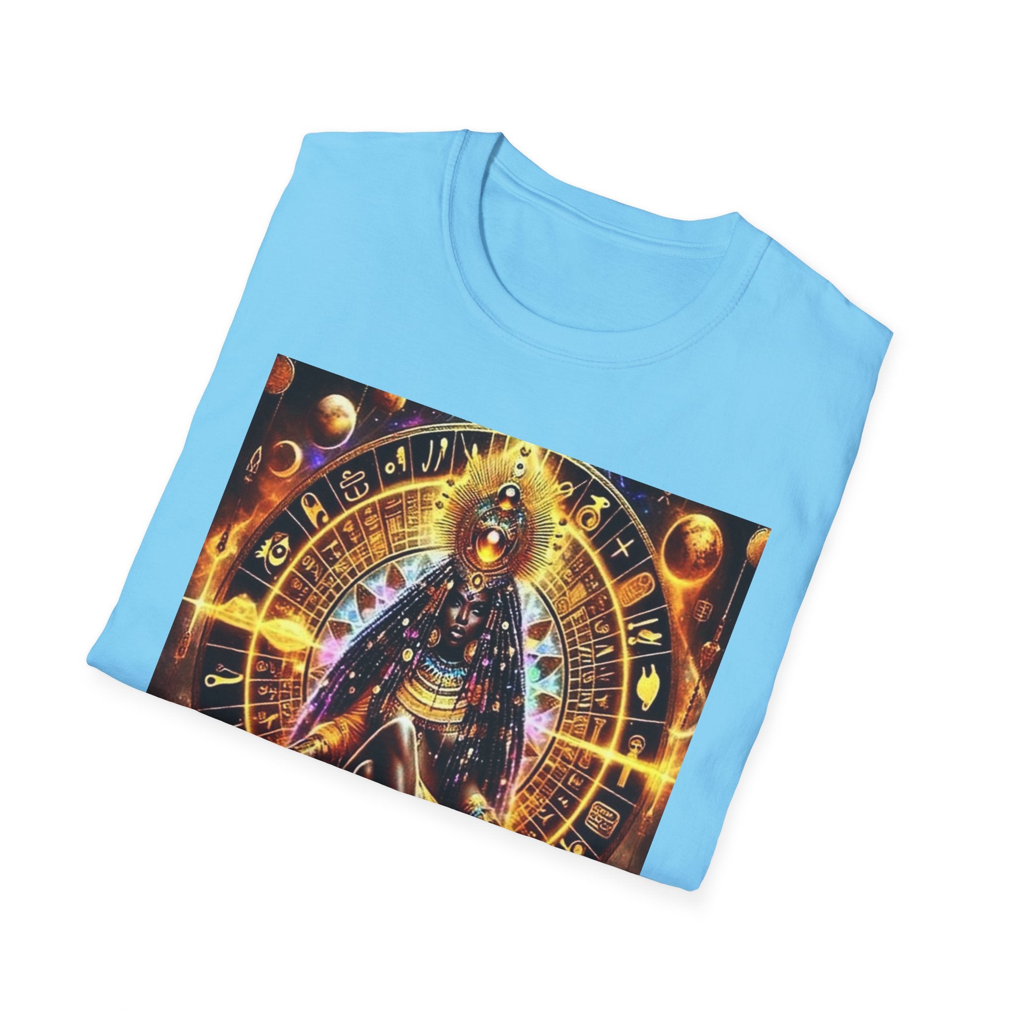 Cosmic Vibes Unisex T-Shirt, Spiritual Tee, Ankh Design Shirt, Festival Wear, Gift for Mystic Souls, Meditation Apparel