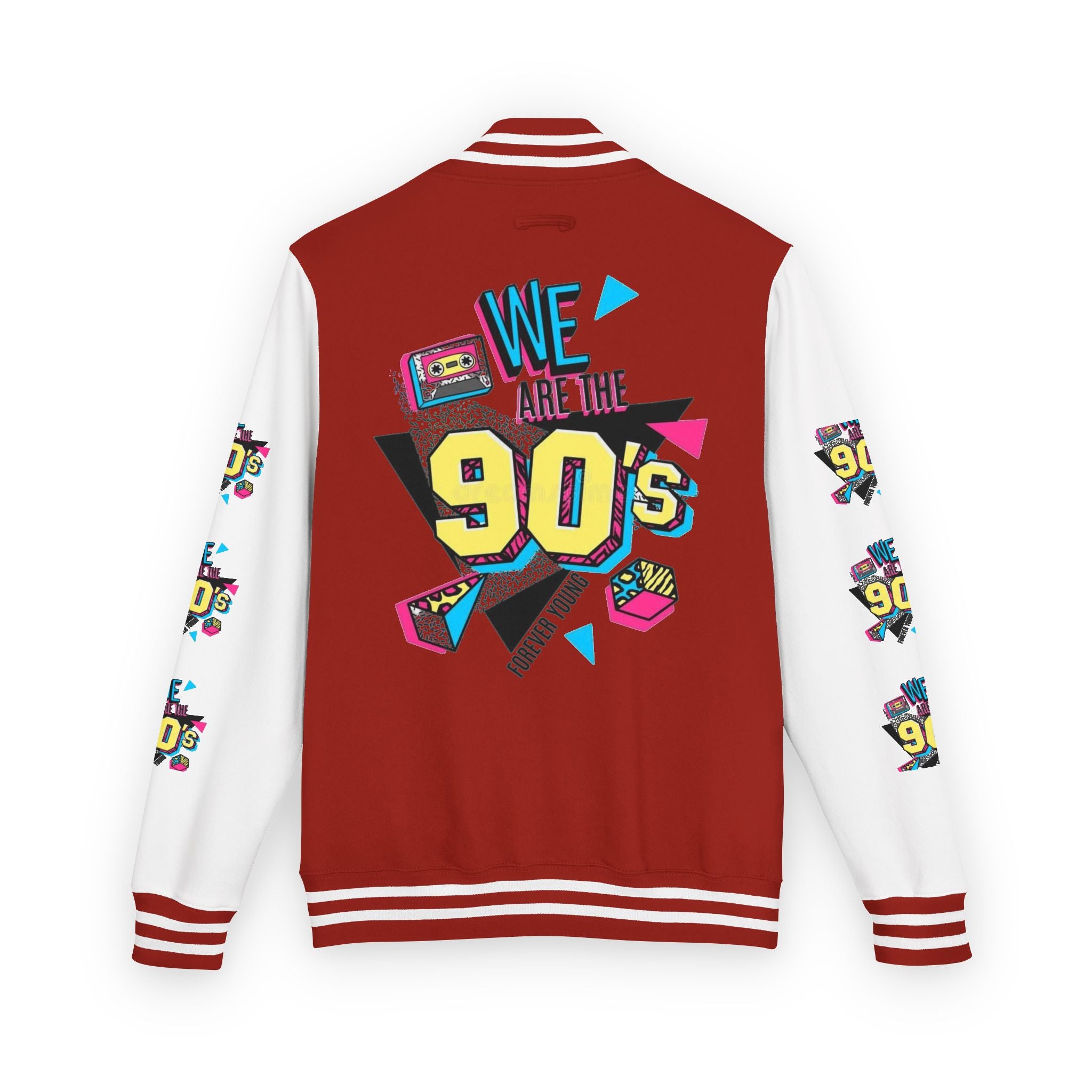 90's Nostalgia Unisex Letterman Jacket - Vintage Style, Retro Apparel, Gift for Him/Her, 90's Themed Party, Unisex Fashion
