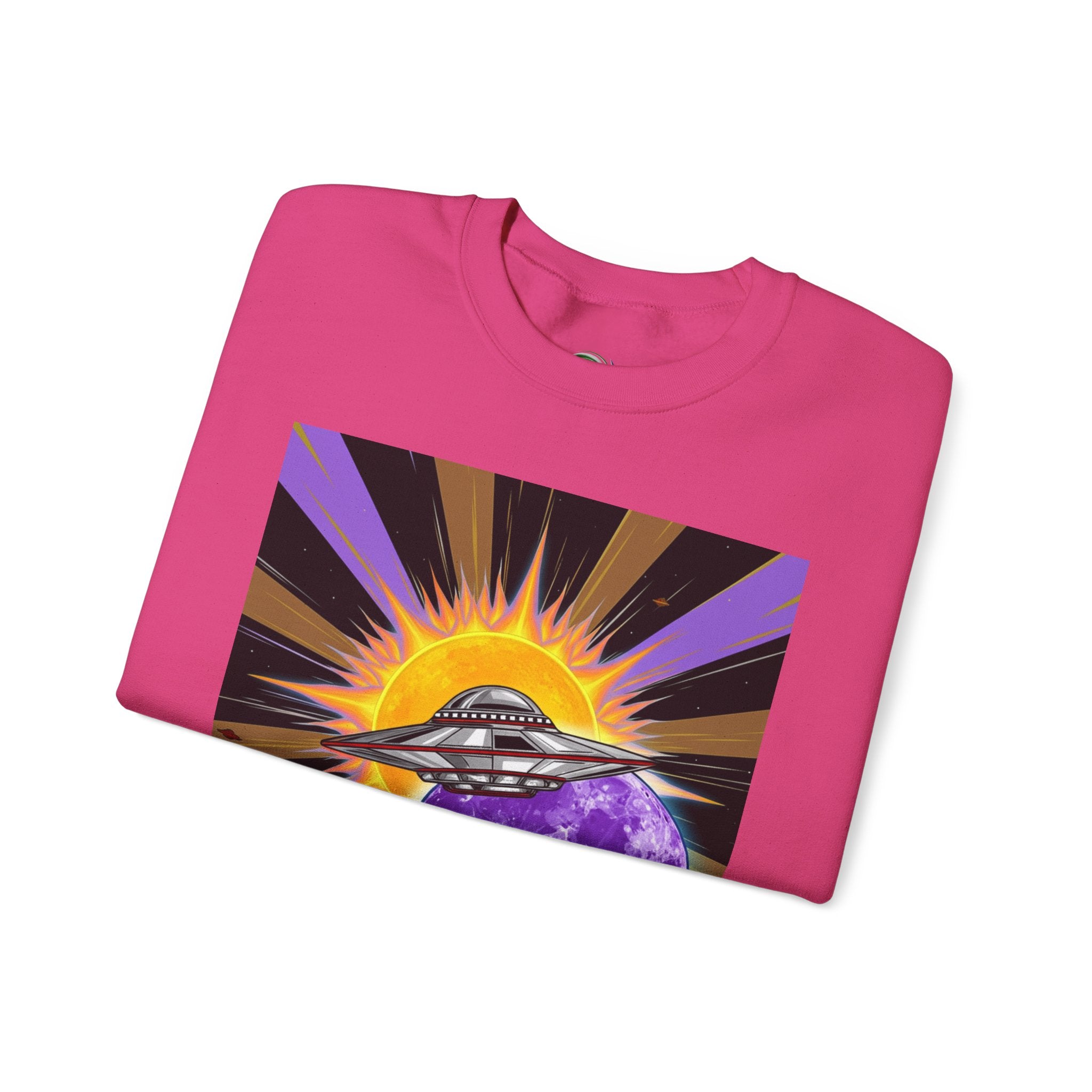 Cosmic Vibes Crewneck Sweatshirt, UFO Graphic Sweatshirt, Unisex Space Sweatshirt, Retro Astronaut Apparel, Gifts for Space Lovers, [...]