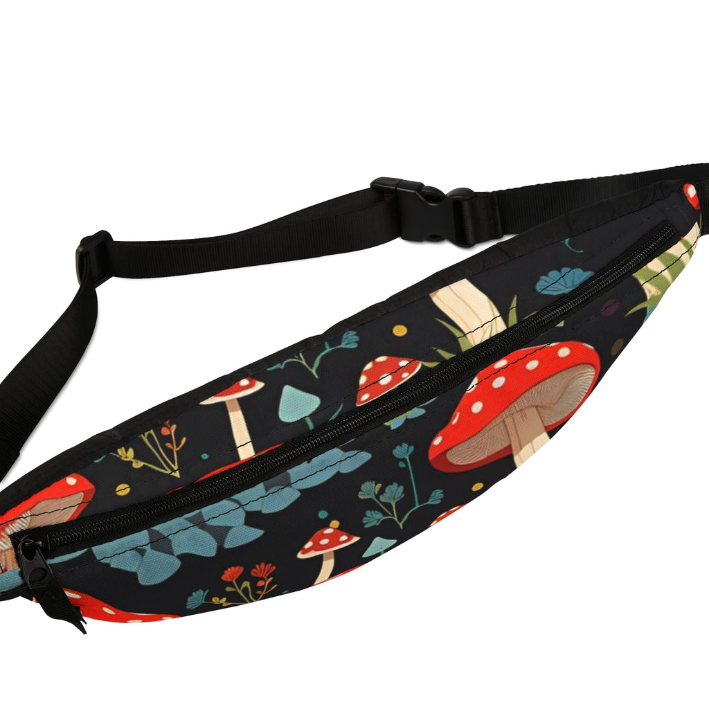 Mushroom Pattern Fanny Pack | Cute Festival Bag | Stylish Belt Bag for Hiking, Travel, or Outdoors | Perfect Gift for Nature Lovers