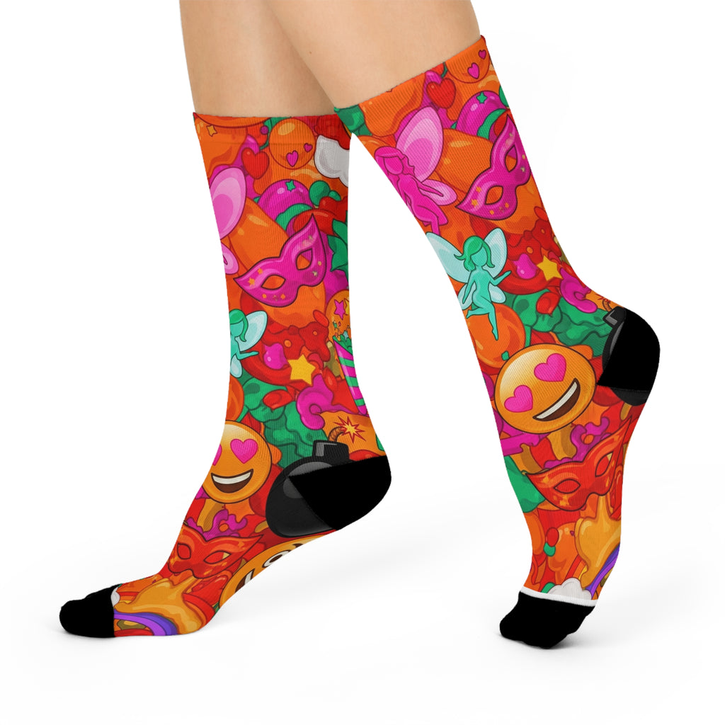 Colorful Emoji Cushioned Crew Socks | Fun Gift for Teens, Cozy Everyday Wear, Festive Party Socks, Unique Stocking Stuffer, Expression [...]