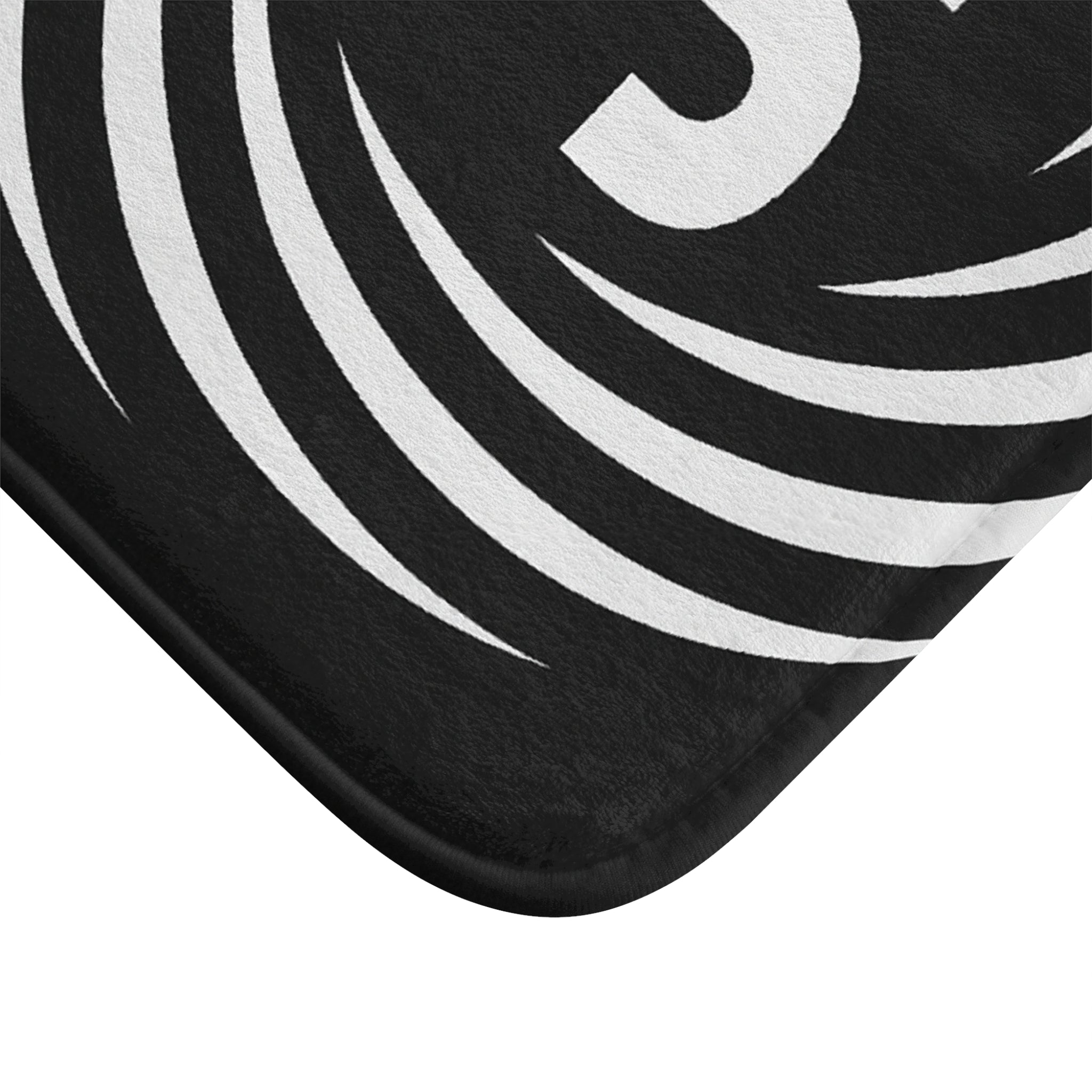 Stylish Monogram Bath Mat with Swirl Design, Personalized Bathroom Decor, Cozy Bath Accessory, Gift for Home, Modern Shower Rug