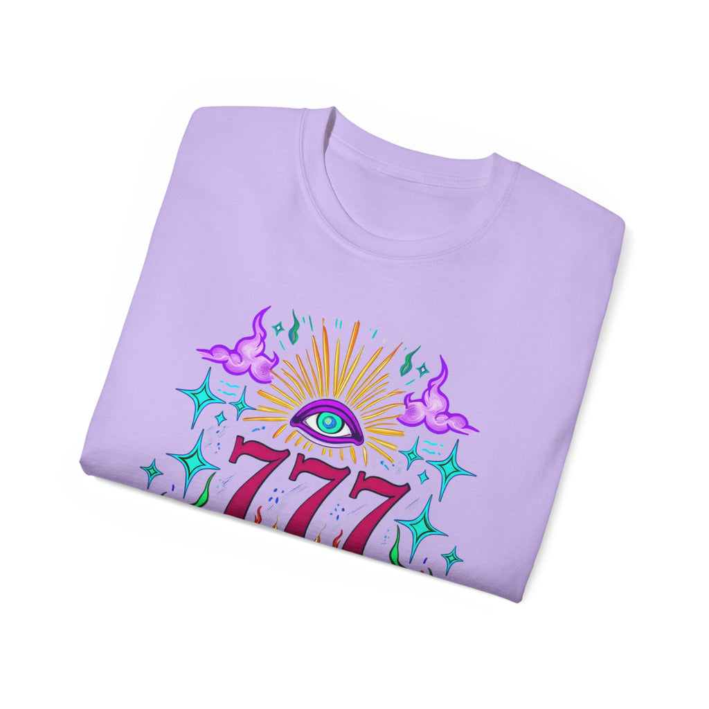 Mystical 777 Graphic Tee - Unisex Retro Spiritual Shirt, Gift for Tarot Lovers, Festival Wear, Casual Boho Top, Unique Art Tee