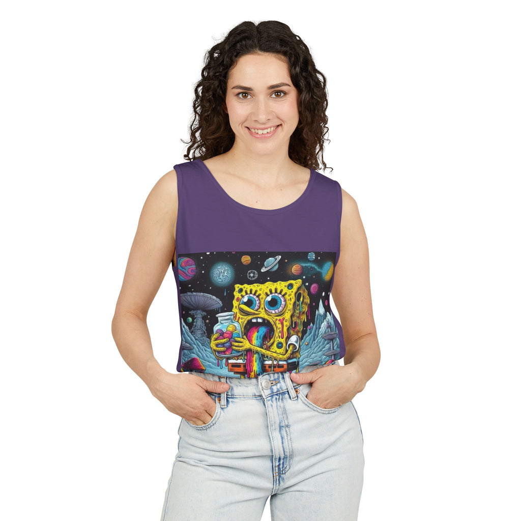 Colorful Spongebob Tank Top - Unisex Garment-Dyed Summer Wear