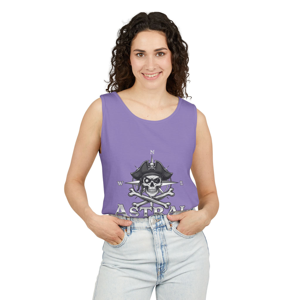 Pirate-Themed Unisex Tank Top | Casual Summer Wear, Beachwear, Gift for Adventurers, Festival Outfit, Astral Earthwear