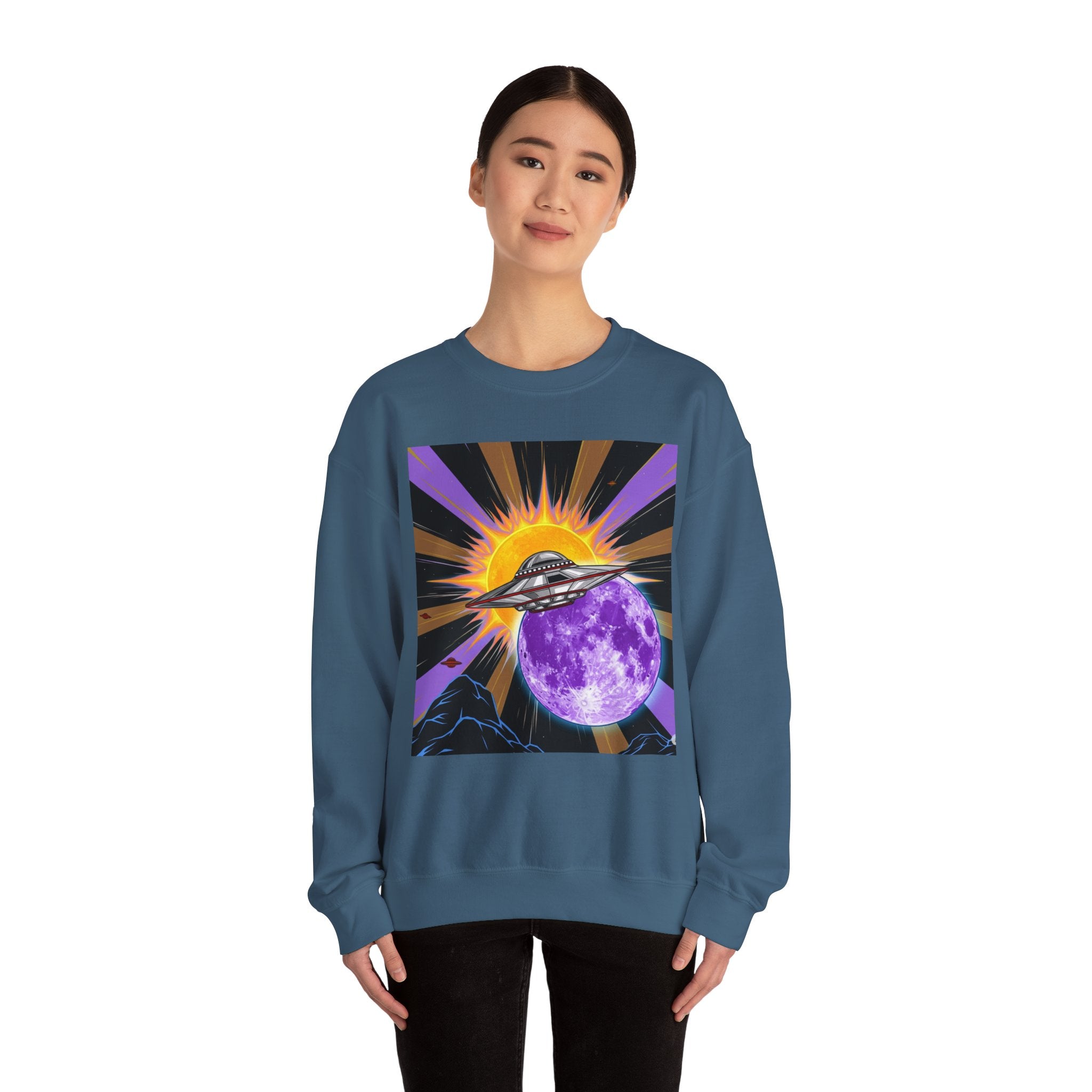 Cosmic Vibes Crewneck Sweatshirt, UFO Graphic Sweatshirt, Unisex Space Sweatshirt, Retro Astronaut Apparel, Gifts for Space Lovers, [...]