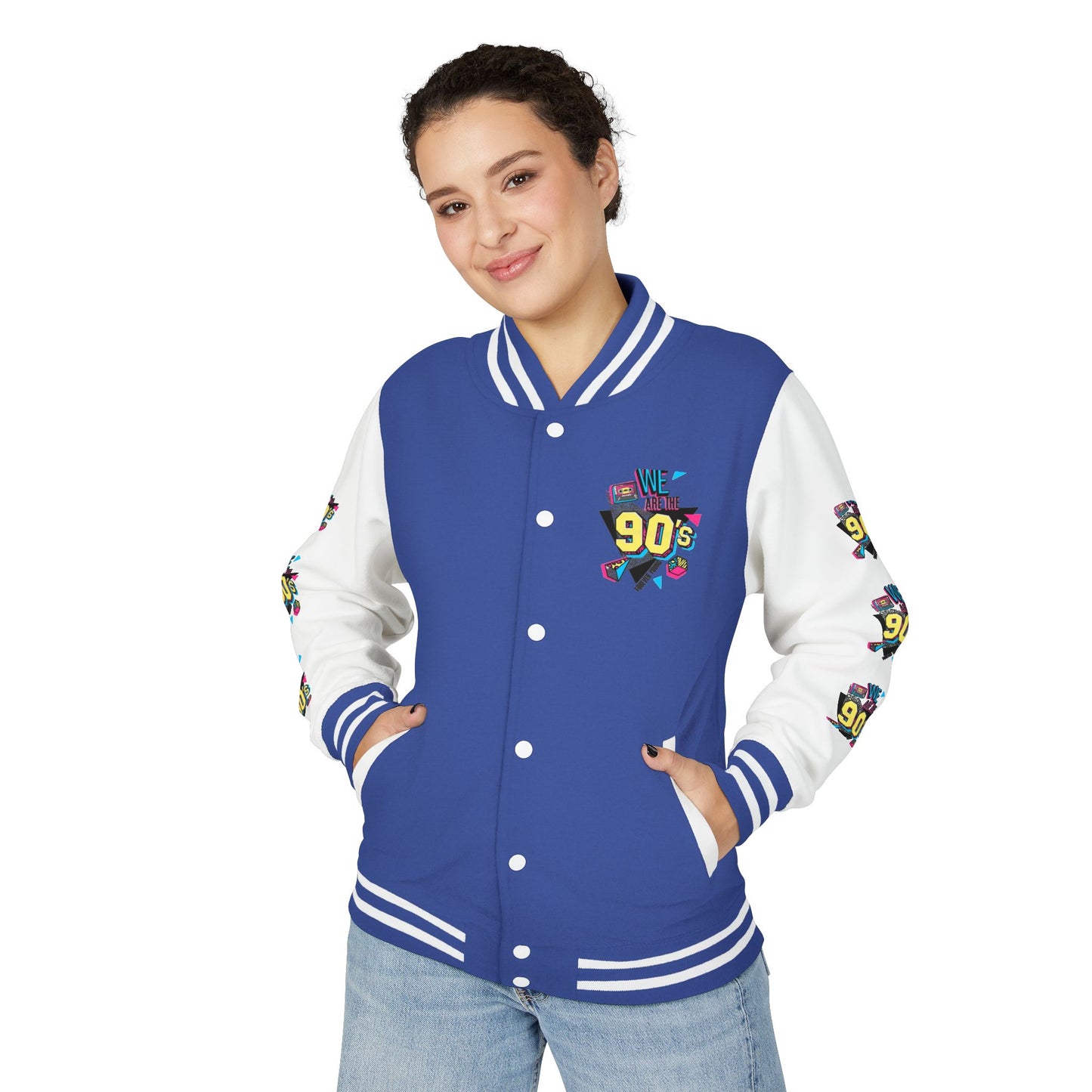 90's Nostalgia Unisex Letterman Jacket - Vintage Style, Retro Apparel, Gift for Him/Her, 90's Themed Party, Unisex Fashion