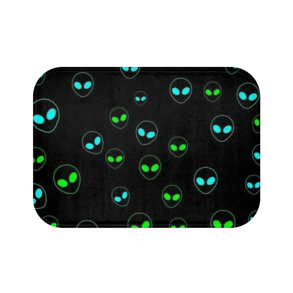 Alien Themed Bath Mat | Quirky Home Décor for Sci-Fi Lovers, Unique Gift, Bathroom Accent, Eco-Friendly, Fun Design