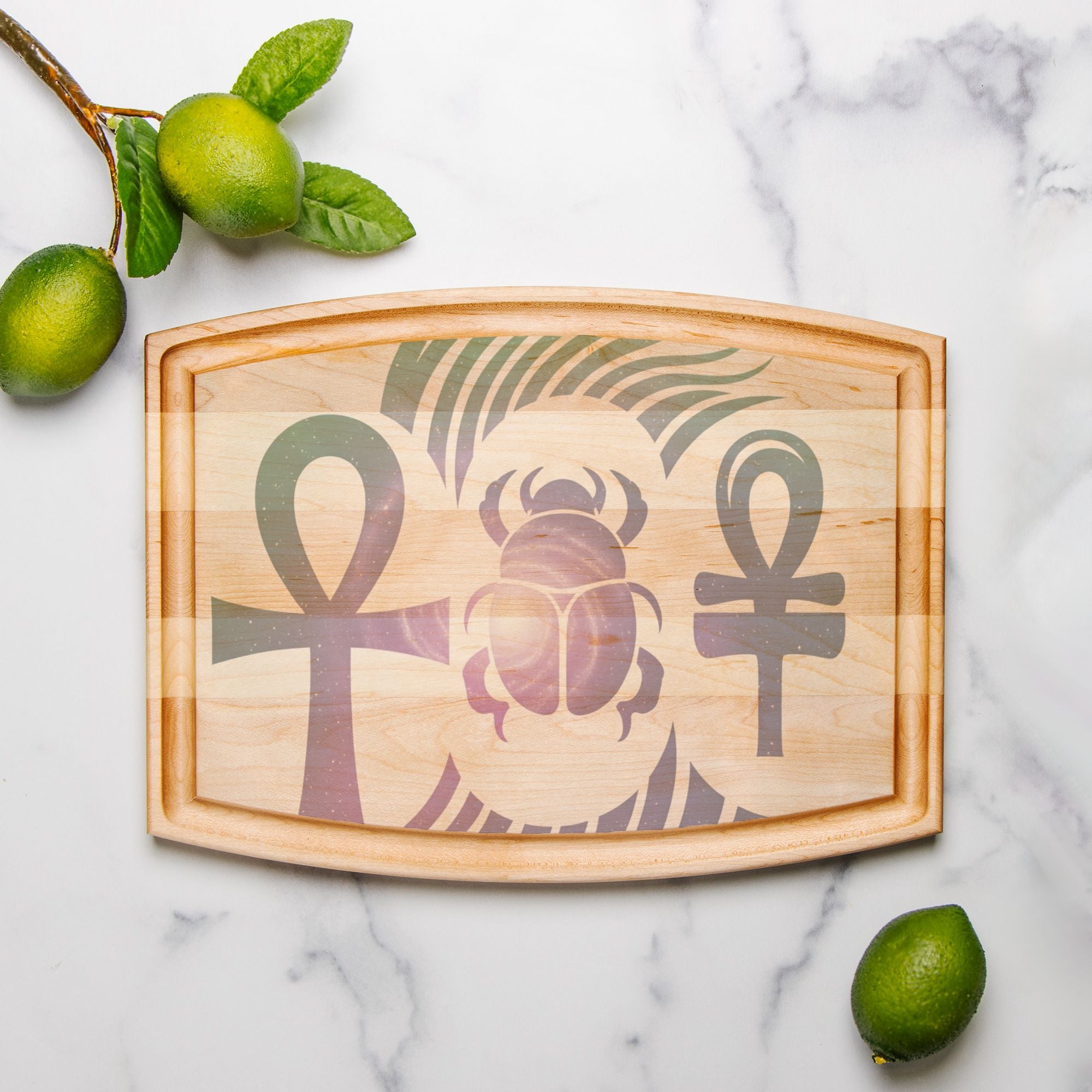 Arched Wood Cutting Board with Groove - 12" x 9"