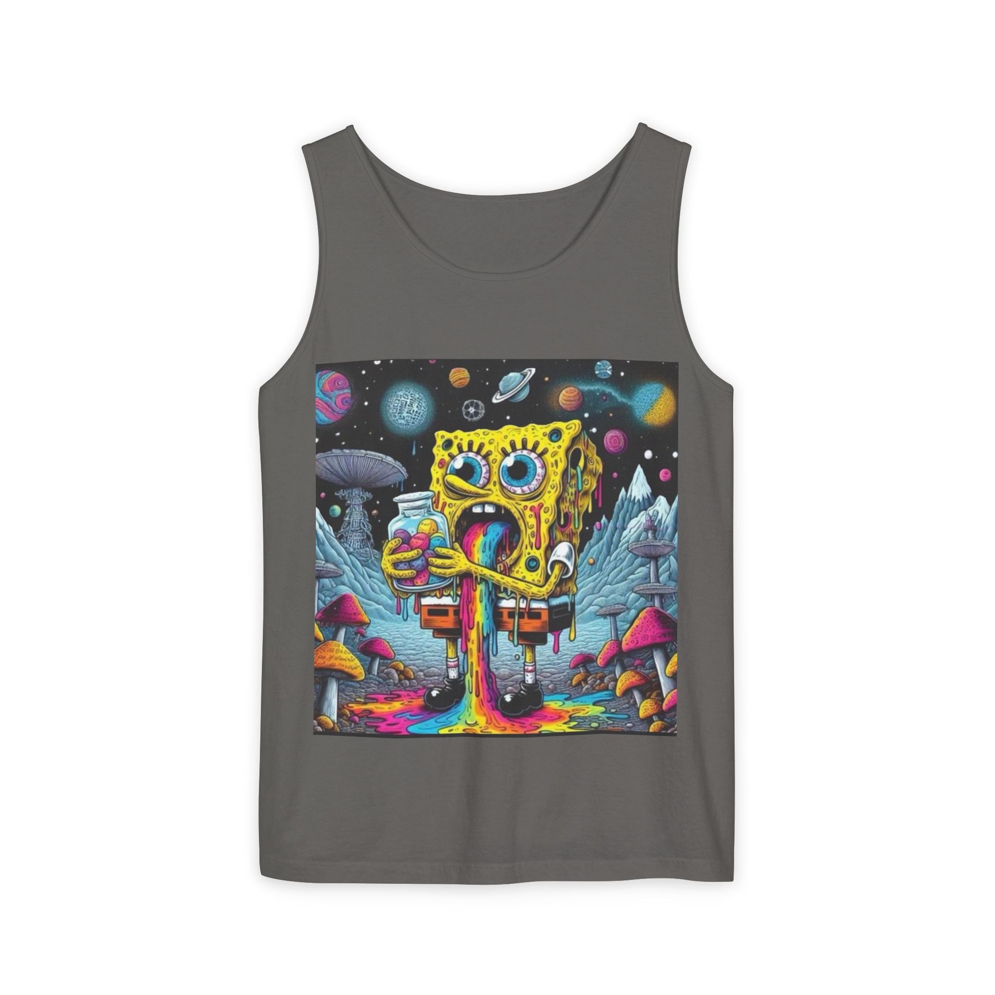 Colorful Spongebob Tank Top - Unisex Garment-Dyed Summer Wear