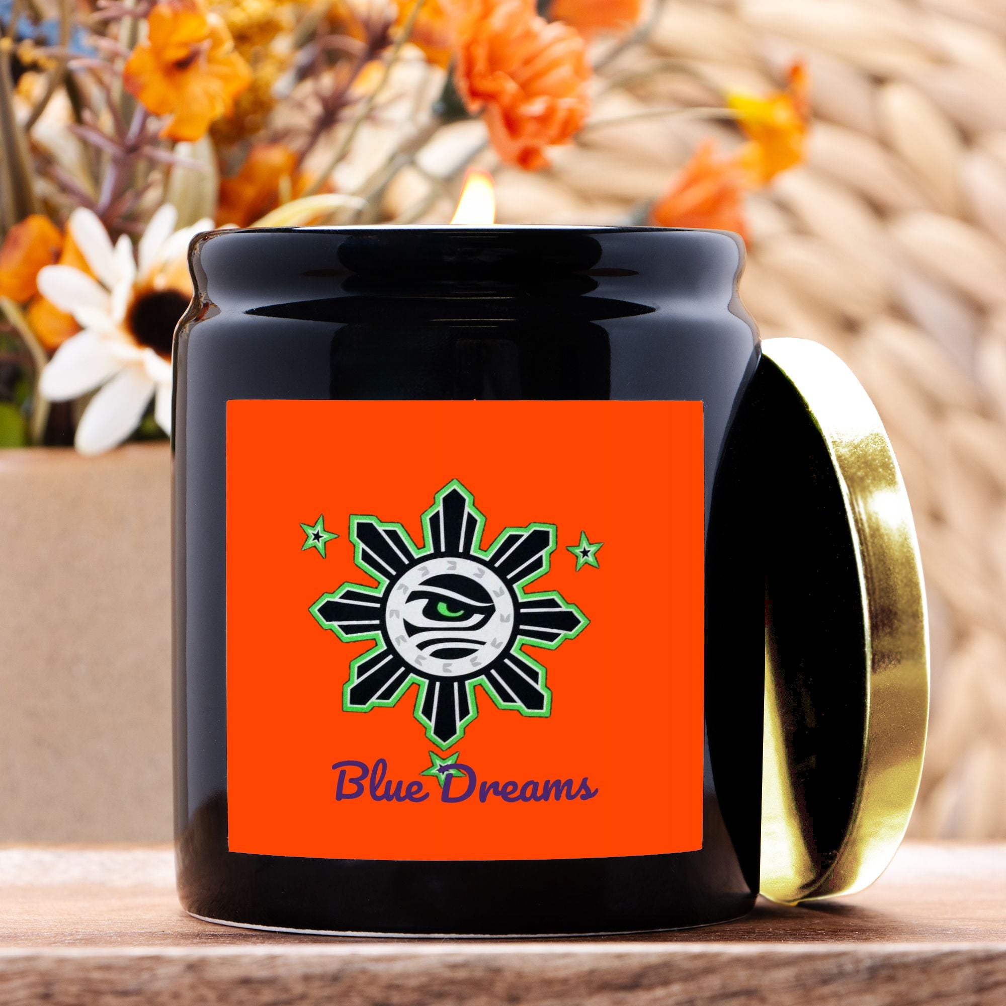 Candle Ceramic 8oz (Black)