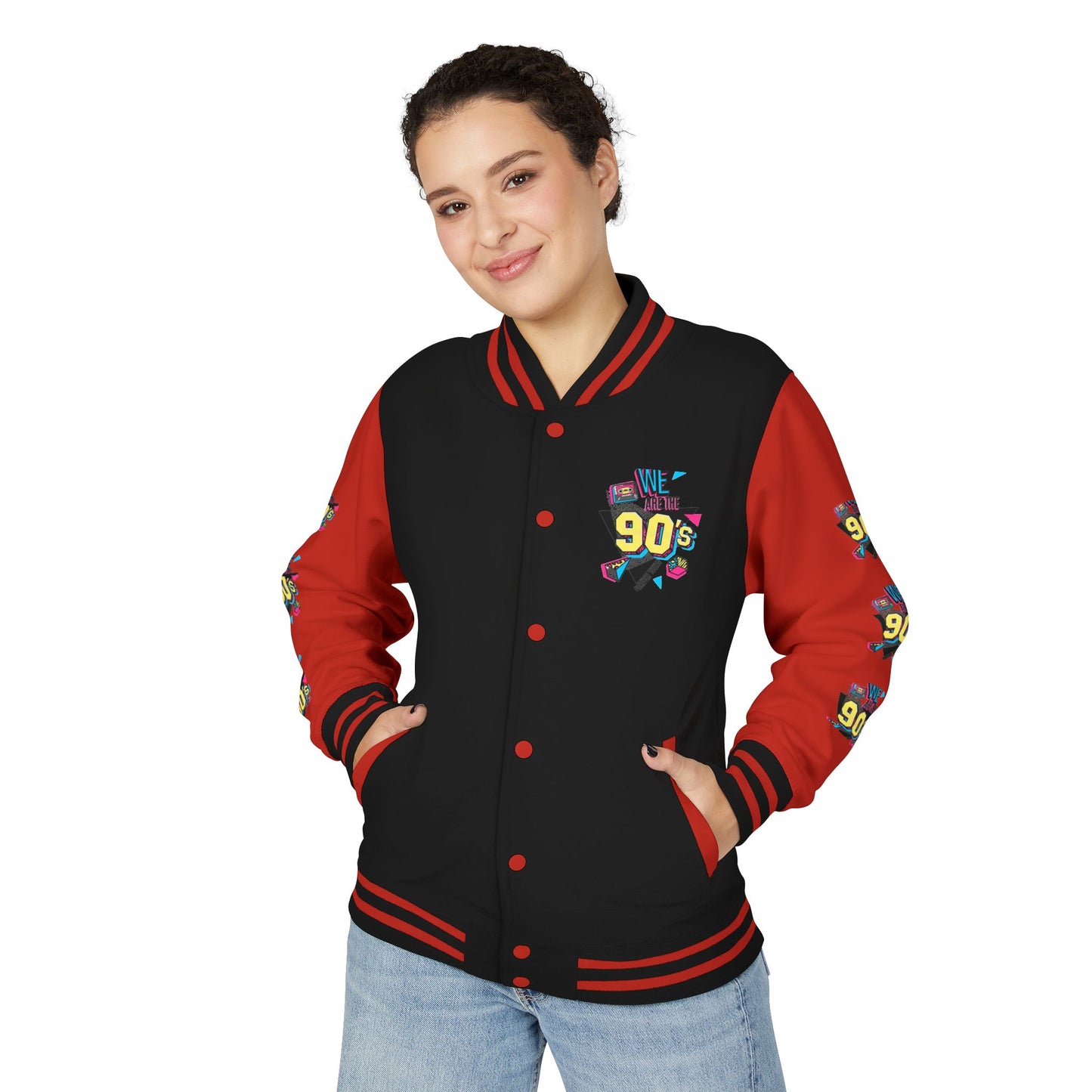90's Nostalgia Unisex Letterman Jacket - Vintage Style, Retro Apparel, Gift for Him/Her, 90's Themed Party, Unisex Fashion