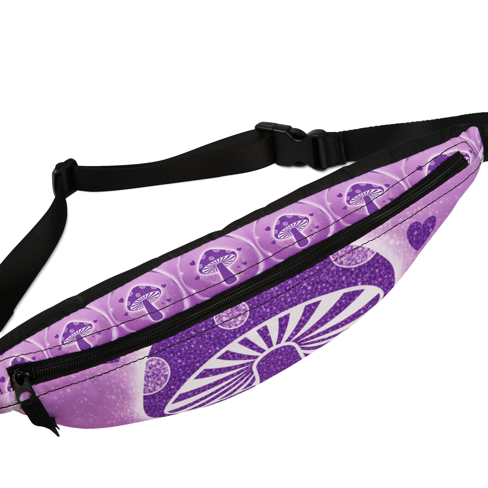 Purple Mushroom Fanny Pack, Trendy Bumbag for Festivals, Outdoor Adventure Bag, Cute Hip Pack, Mushroom Lover Gift