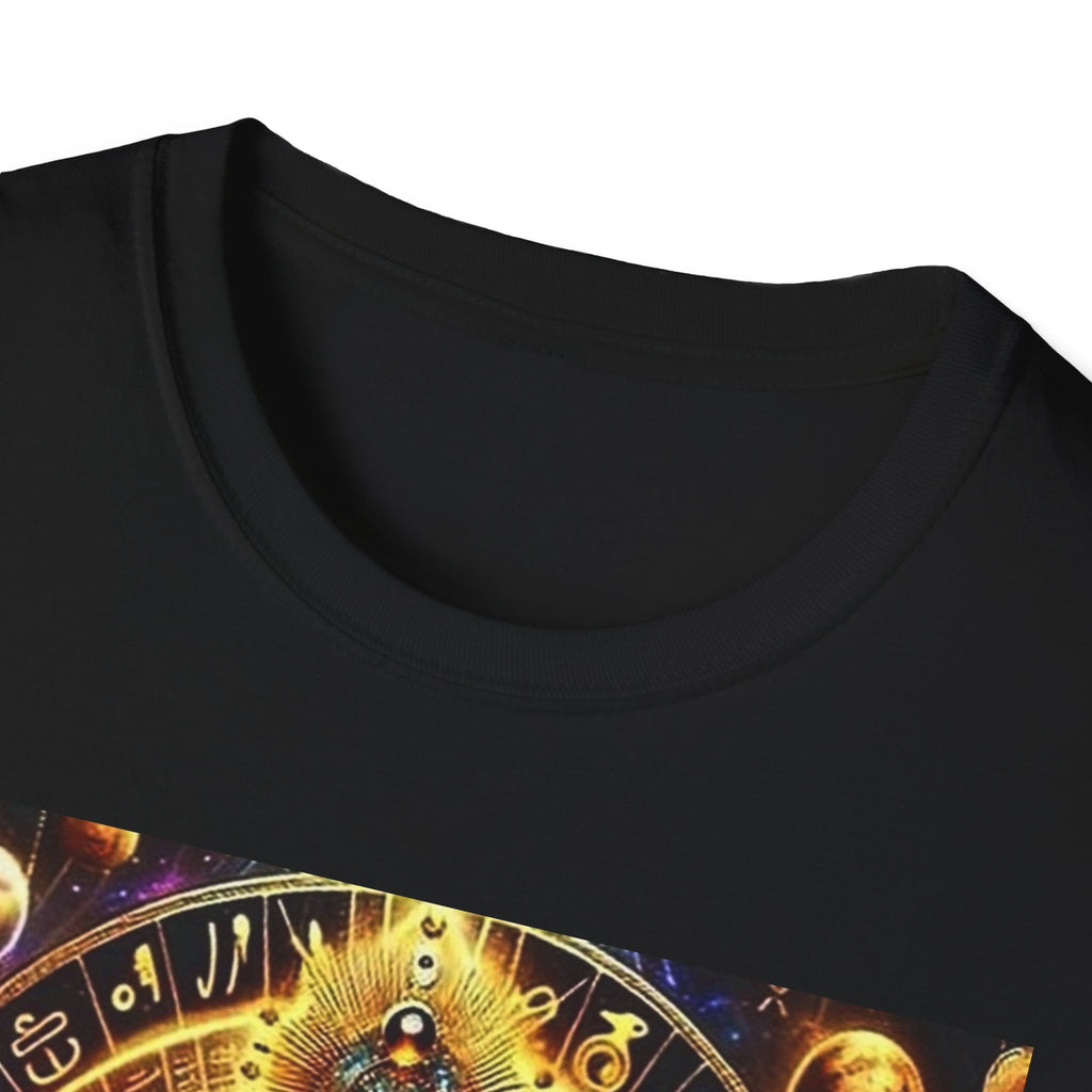 Cosmic Vibes Unisex T-Shirt, Spiritual Tee, Ankh Design Shirt, Festival Wear, Gift for Mystic Souls, Meditation Apparel