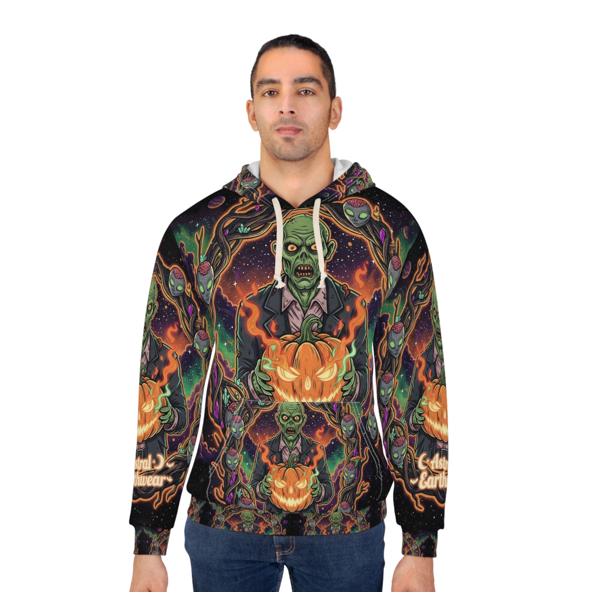 Spooky Alien Themed Unisex Pullover Hoodie, Halloween Apparel, Outer Space Fashion, Labyrinth Graphic Hoodie, Gift for Sci-Fi Lovers