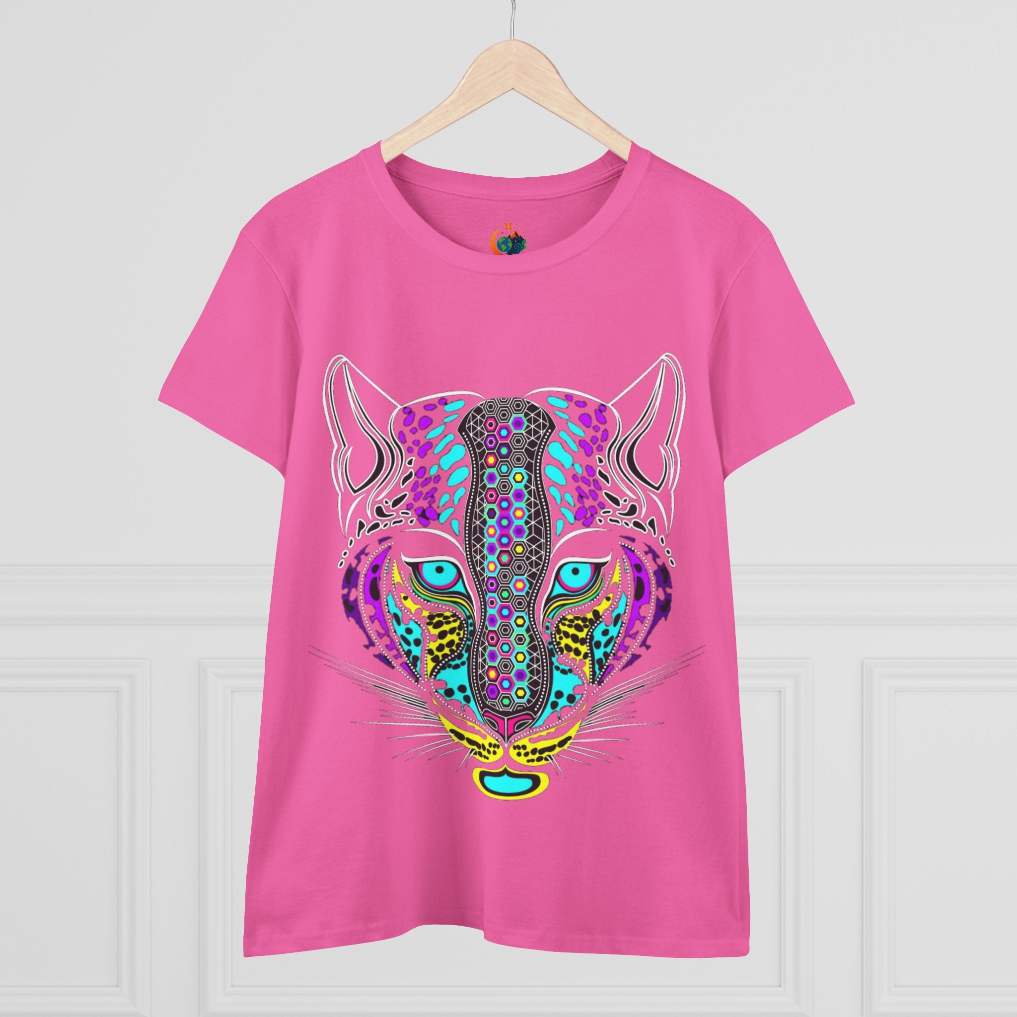 Colorful Tiger Print Women's Cotton Tee, Animal Lover Gift, Casual Wear, Boho Style, Unique Graphic Shirt