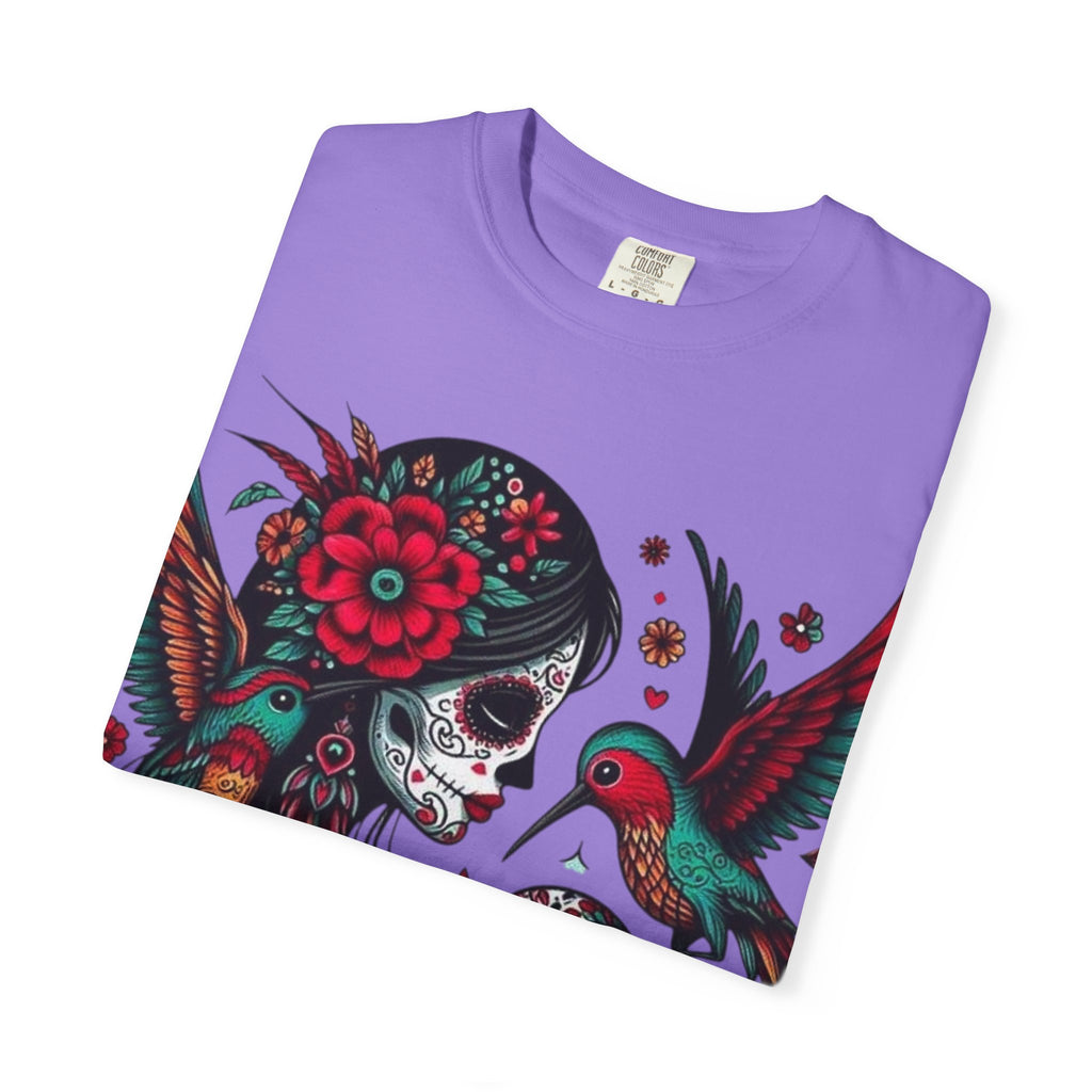 Sugar Skull Floral Unisex T-Shirt - Vibrant Day of the Dead Design