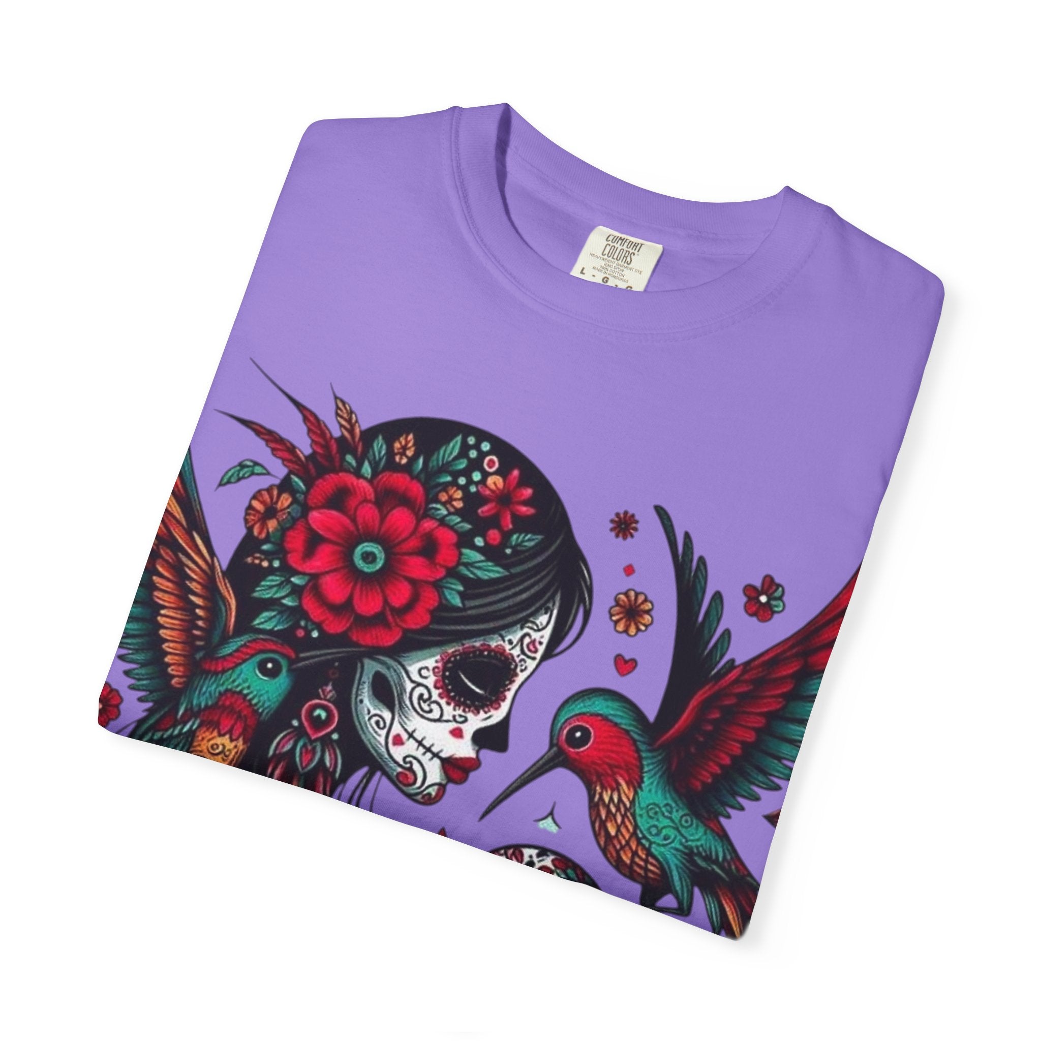 Sugar Skull Floral Unisex T-Shirt - Vibrant Day of the Dead Design