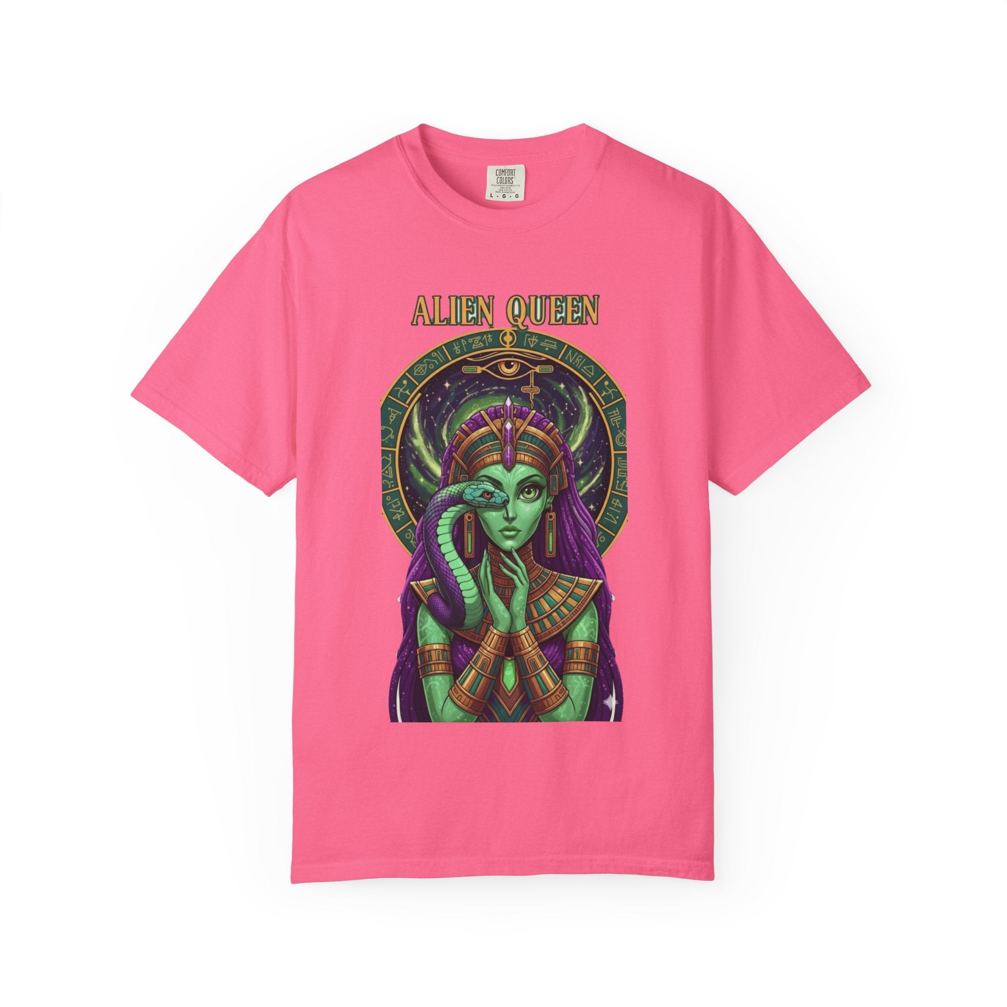 Alien Queen T-Shirt, Unisex Graphic Tee, Vintage-Style Apparel, Space-Themed Gift, Cool Casual Wear, Festival Fashion, Unique Gift Idea