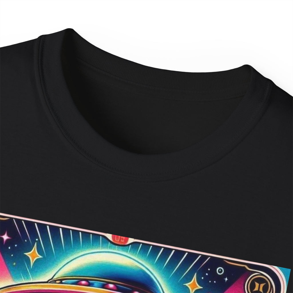 Colorful UFO Graphic Tee, Retro Alien Shirt, Unisex Cotton T-Shirt, Fun Casual Wear, Gifts for Space Lovers, Festival Top