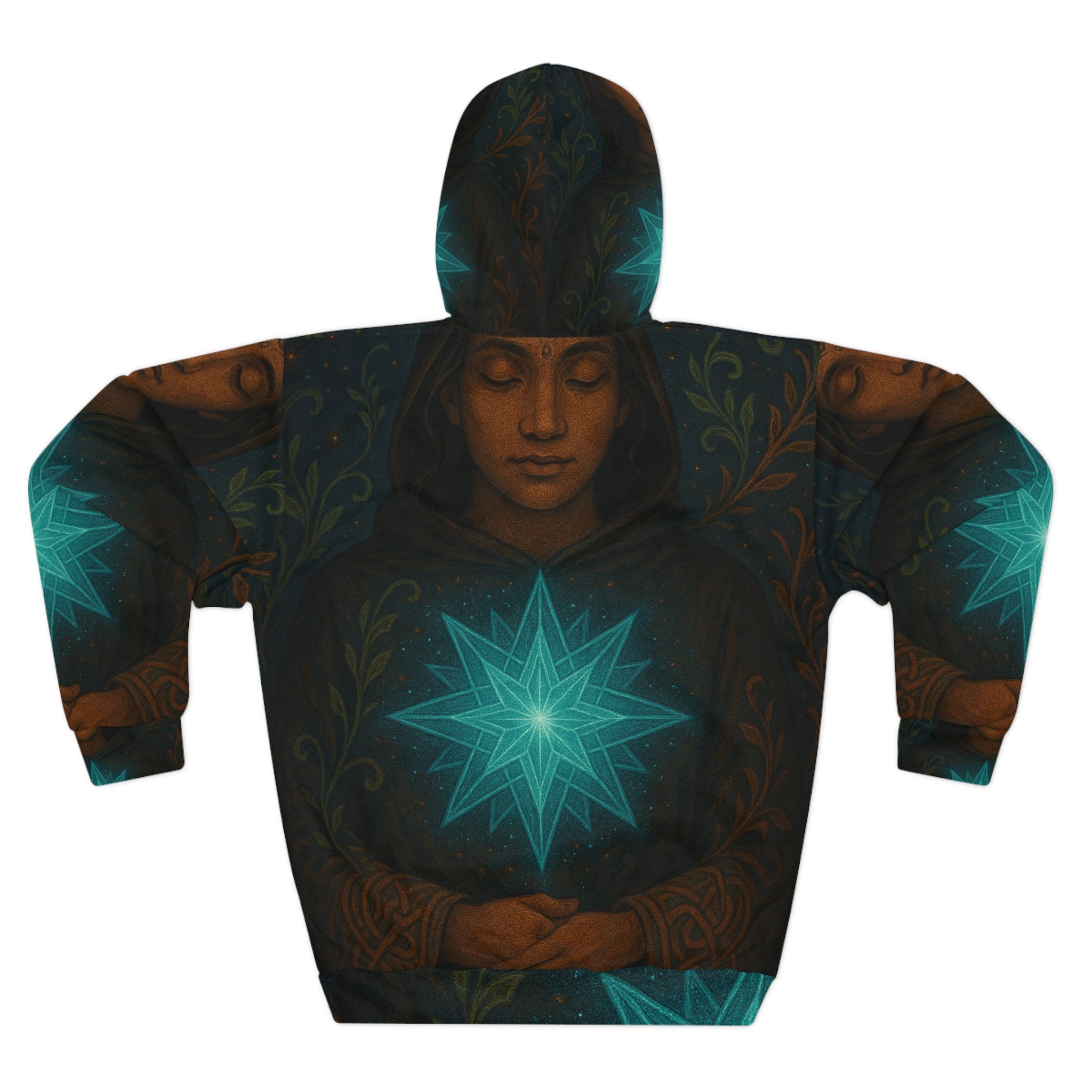 Mystical Star Unisex Pullover Hoodie, Cozy Fashion, Spiritual Gifts, Festival Wear, Yoga Apparel, Everyday Comfort