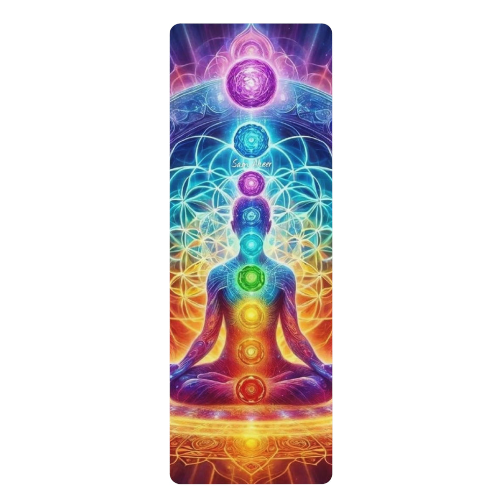 Mandala Chakra Rubber Yoga Mat - Colorful Meditation, Chakra Alignment, Eco-Friendly Fitness, Home Workout, Yoga Gift