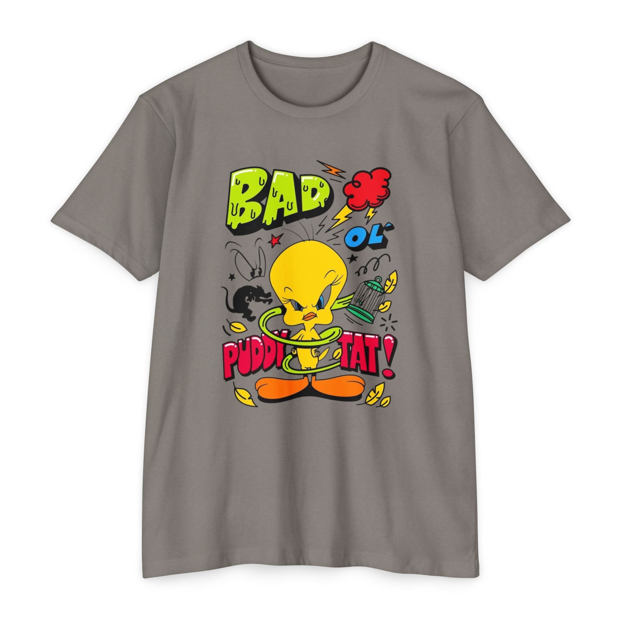 Bad Ol' Puddy Tat T-shirt, Unisex Jersey Tee, Vintage Cartoon Top, Fun Graphic Tee, Quirky Gift for Fans, Retro Style Apparel