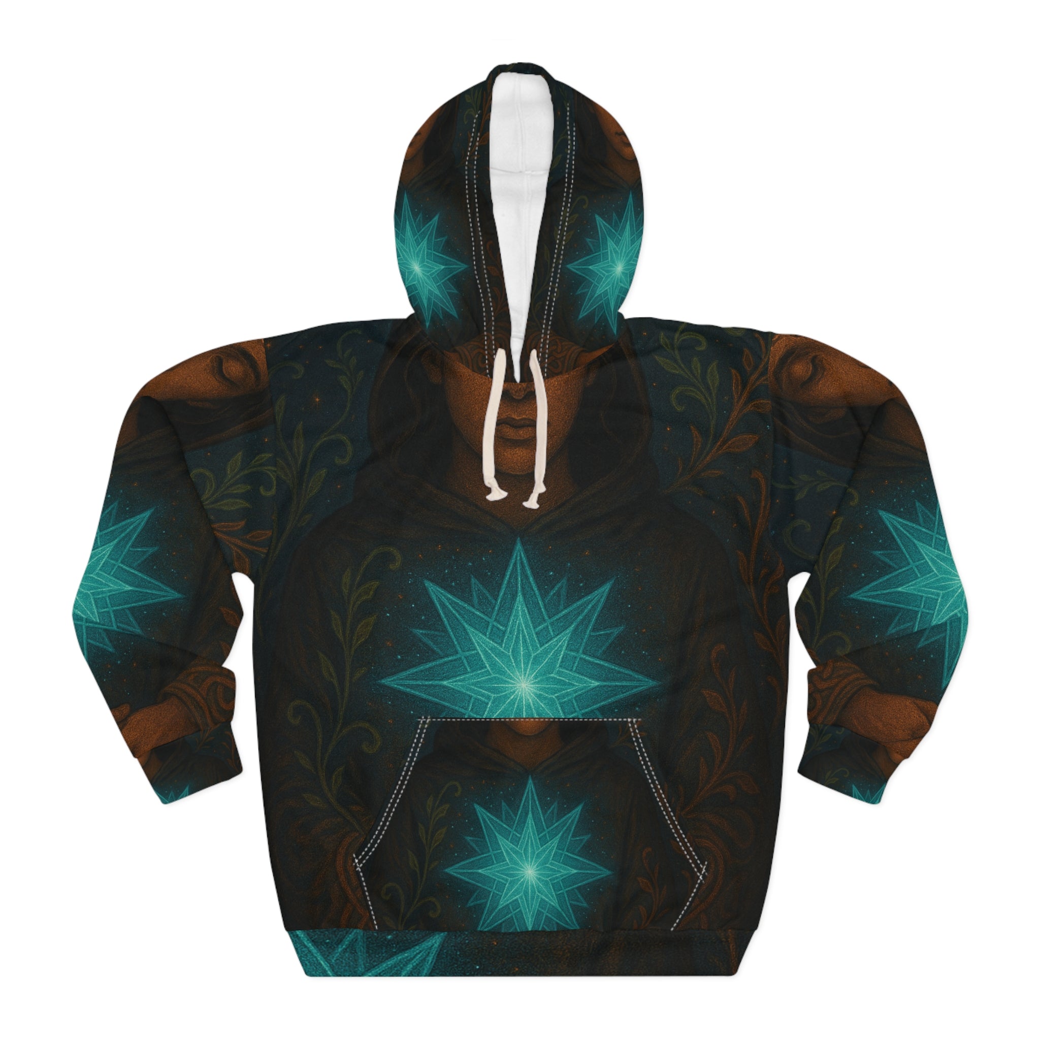 Mystical Star Unisex Pullover Hoodie, Cozy Fashion, Spiritual Gifts, Festival Wear, Yoga Apparel, Everyday Comfort