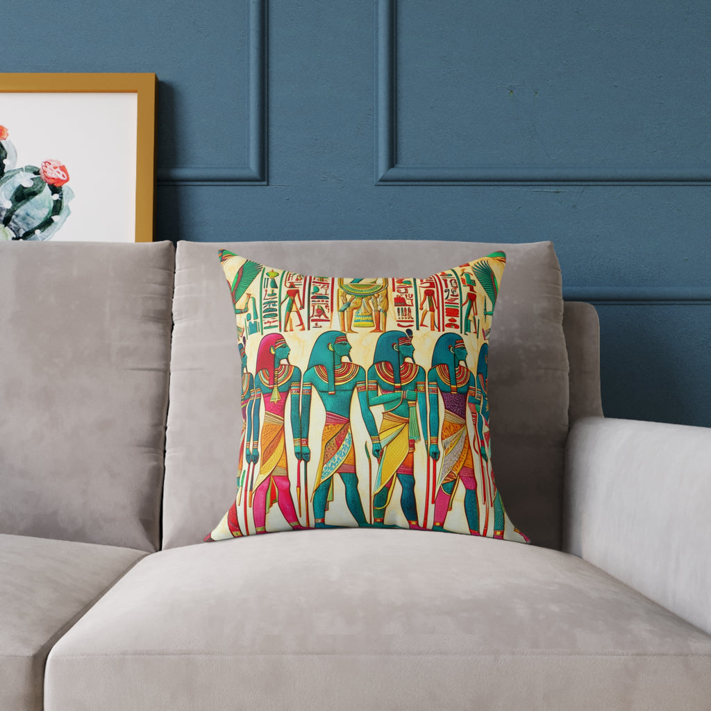 Vibrant Egyptian Art Pillow - Decorative Cushion, Unique Home Decor, Boho Accent, Gift Idea for Any Occasion, Throw Pillow