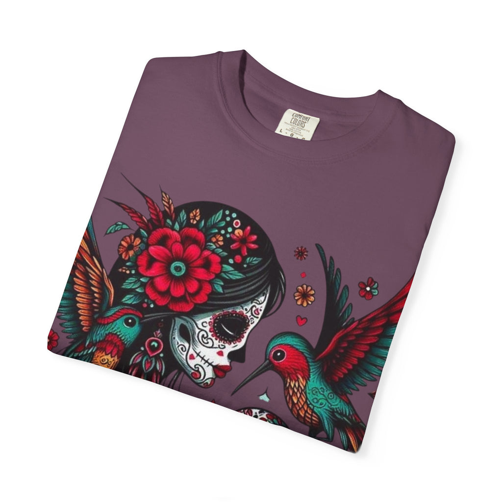 Sugar Skull Floral Unisex T-Shirt - Vibrant Day of the Dead Design