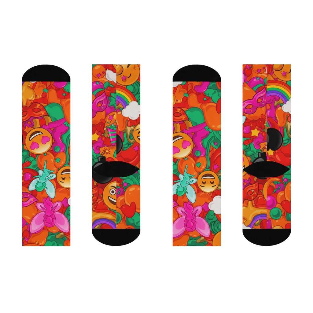 Colorful Emoji Cushioned Crew Socks | Fun Gift for Teens, Cozy Everyday Wear, Festive Party Socks, Unique Stocking Stuffer, Expression [...]