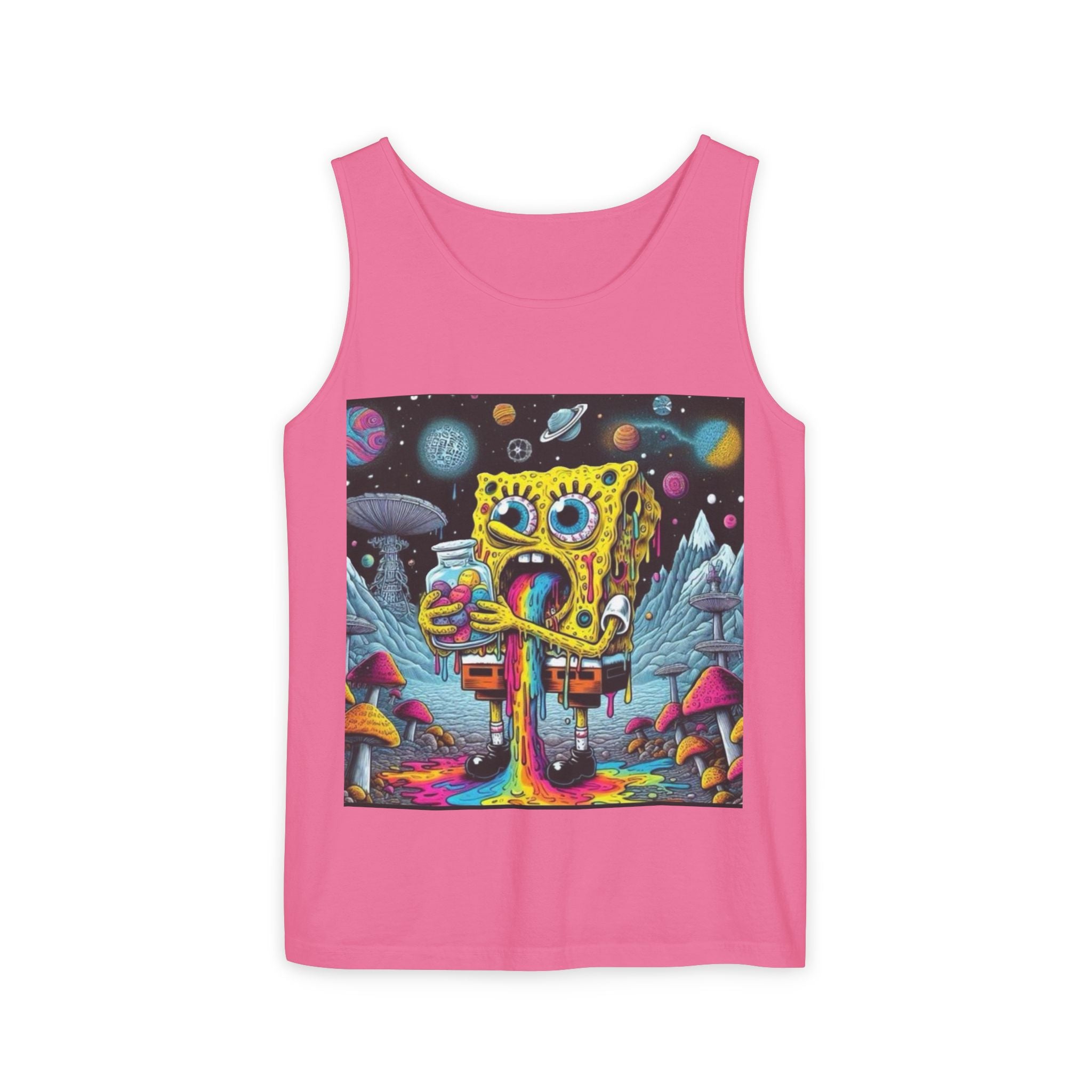 Colorful Spongebob Tank Top - Unisex Garment-Dyed Summer Wear