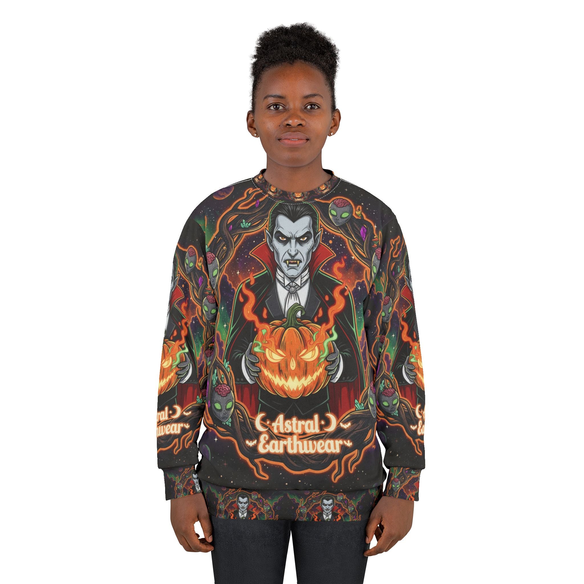 Spooky Vibes Unisex Sweatshirt for Halloween, Cozy Fall Fashion, Unique Gift, Astral Earthwear, Unisex Apparel, Halloween Costume