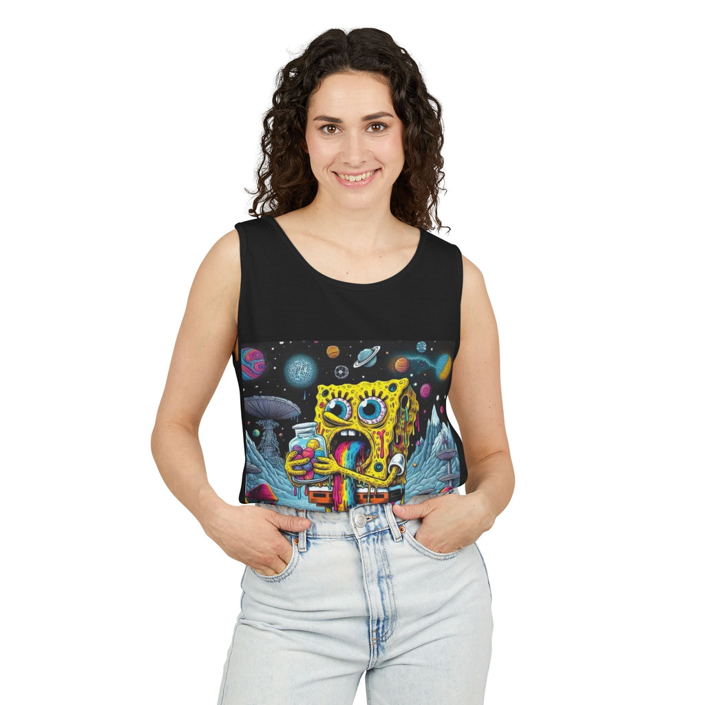 Colorful Spongebob Tank Top - Unisex Garment-Dyed Summer Wear