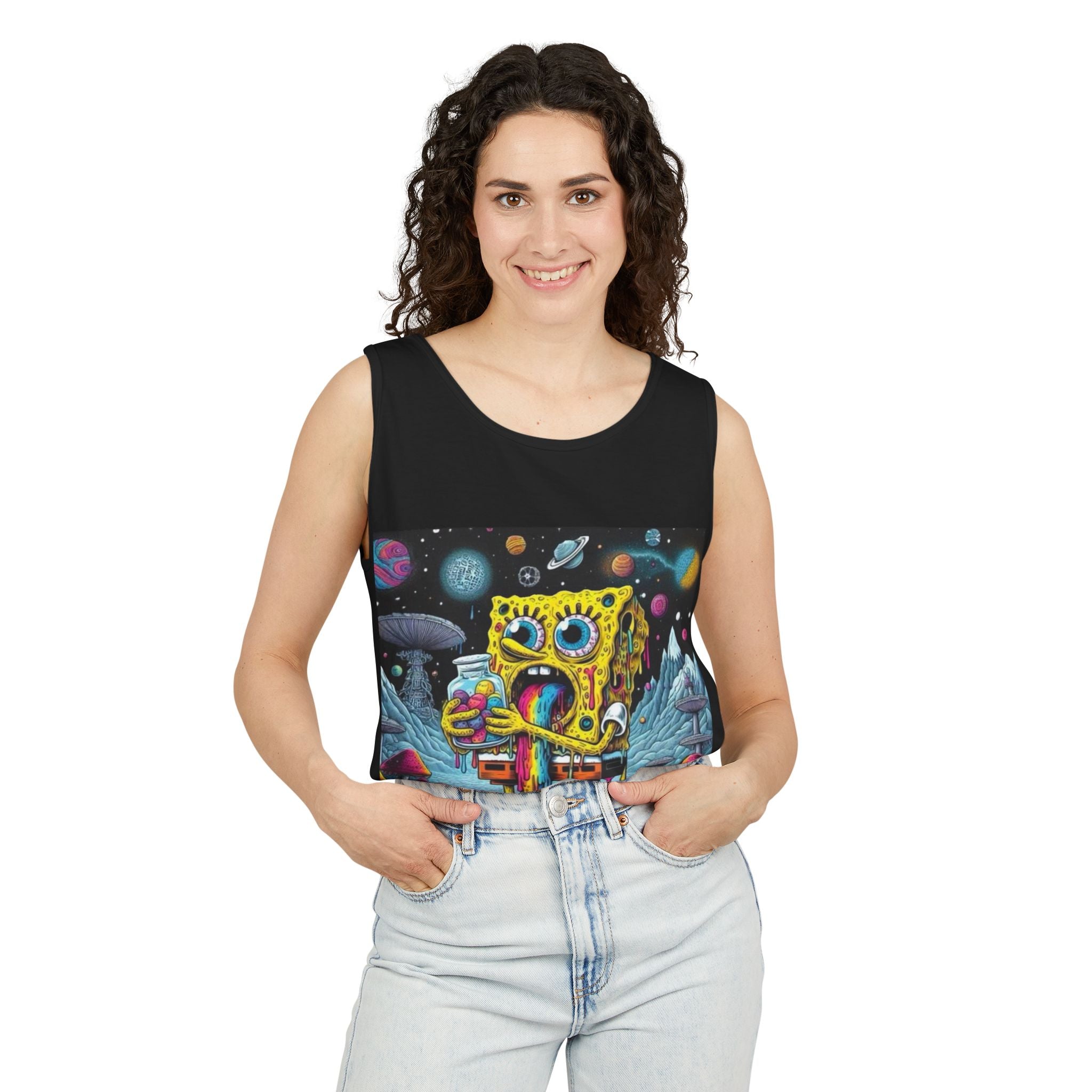 Colorful Spongebob Tank Top - Unisex Garment-Dyed Summer Wear
