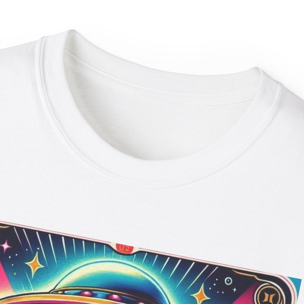 Colorful UFO Graphic Tee, Retro Alien Shirt, Unisex Cotton T-Shirt, Fun Casual Wear, Gifts for Space Lovers, Festival Top