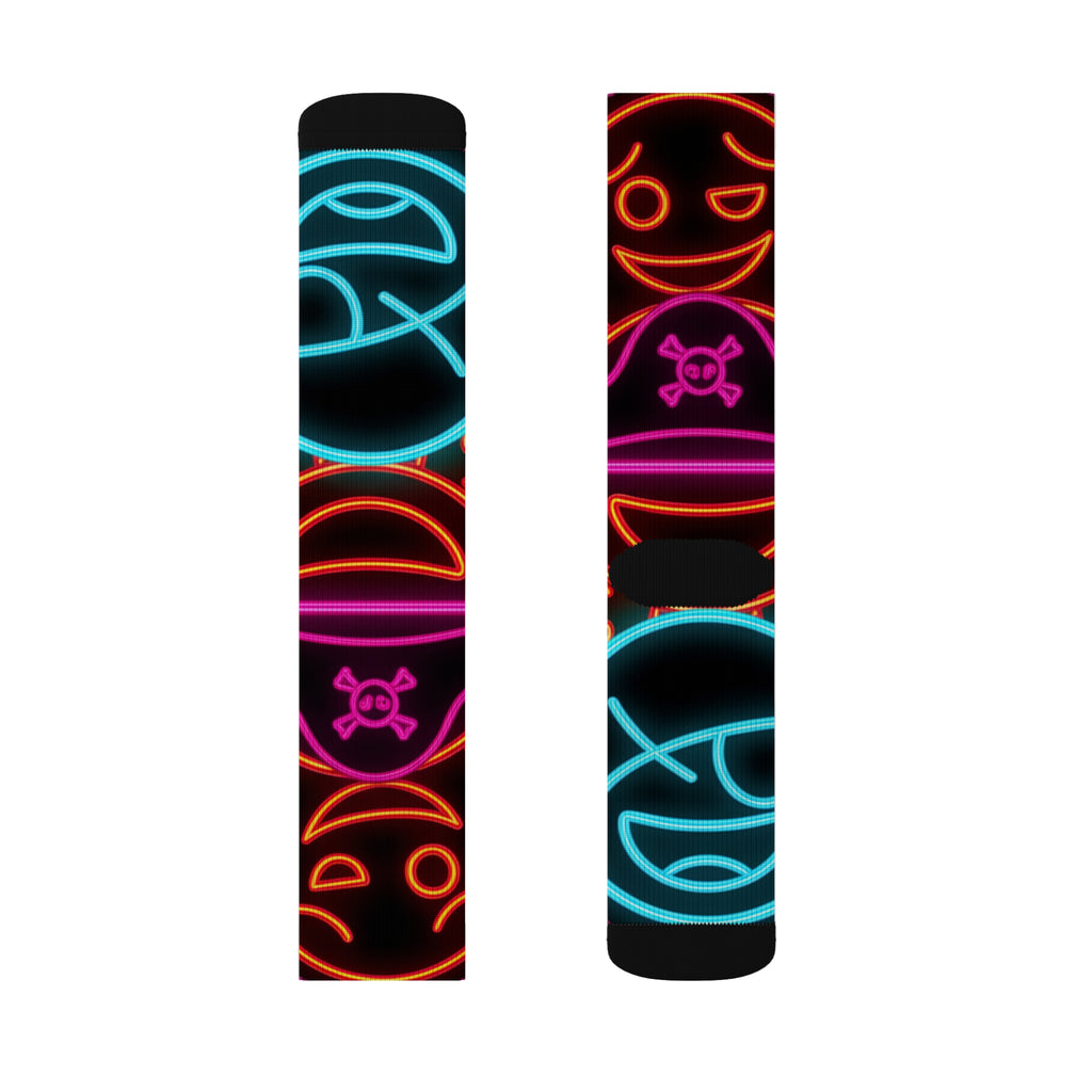 Neon Vibe Sublimation Socks | Funky Colorful Socks for Everyday Wear, Gift for Friends, Festival Accessory, Unique Fashion Statement