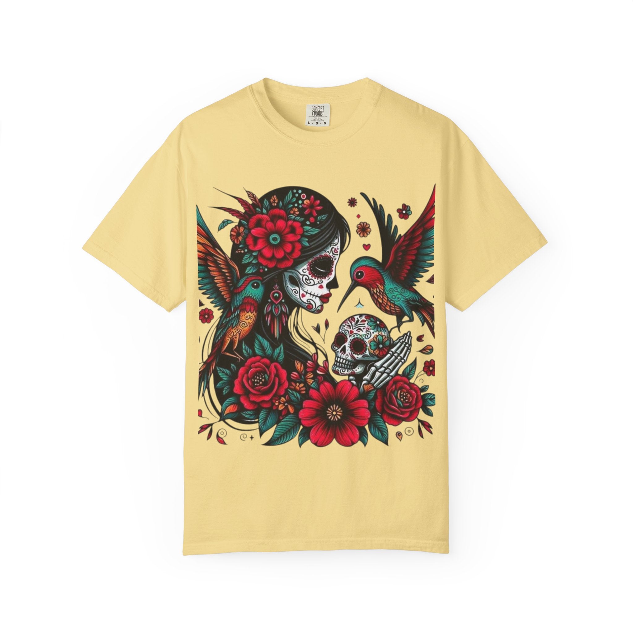 Sugar Skull Floral Unisex T-Shirt - Vibrant Day of the Dead Design