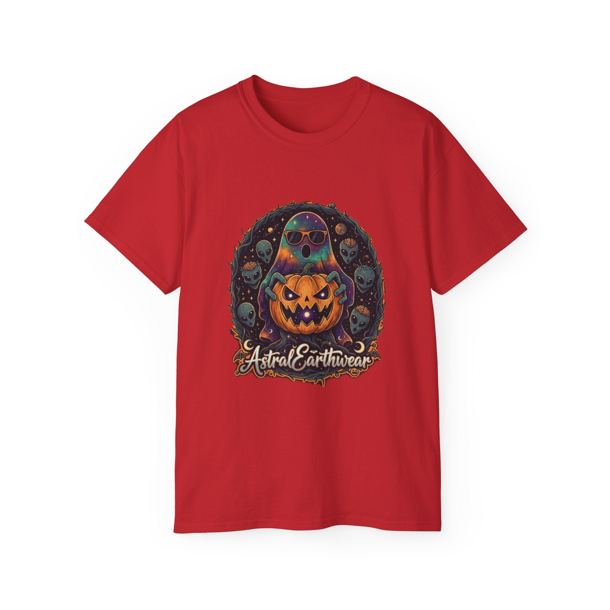 Astral Earthwear Pumpkin Graphic Unisex Tee, Halloween Shirt, Fall Outfit, Casual Wear, Spooky T-Shirt, Unique Gift Idea