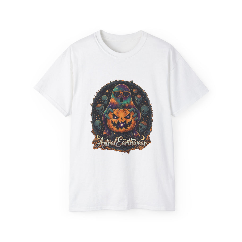 Astral Earthwear Pumpkin Graphic Unisex Tee, Halloween Shirt, Fall Outfit, Casual Wear, Spooky T-Shirt, Unique Gift Idea