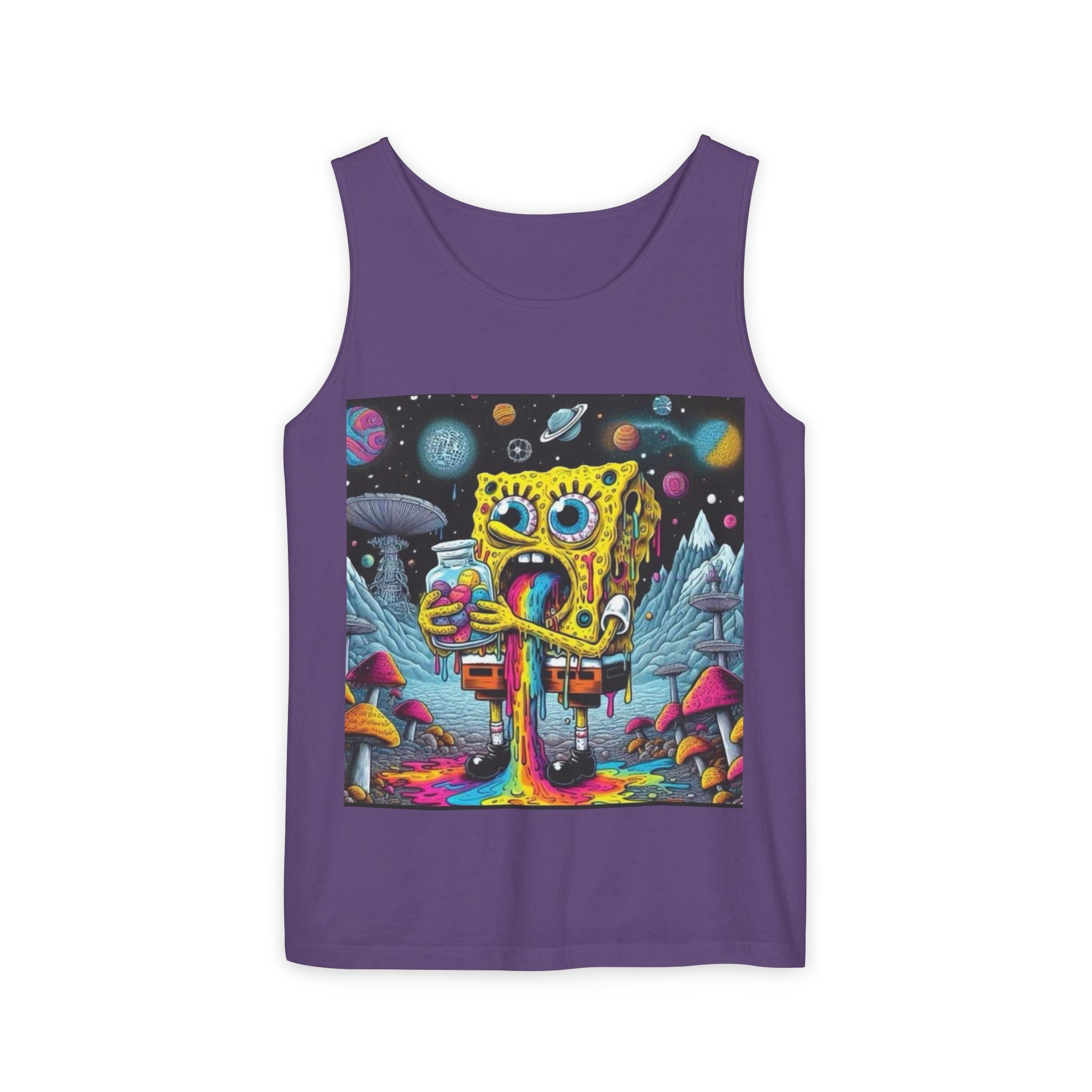Colorful Spongebob Tank Top - Unisex Garment-Dyed Summer Wear