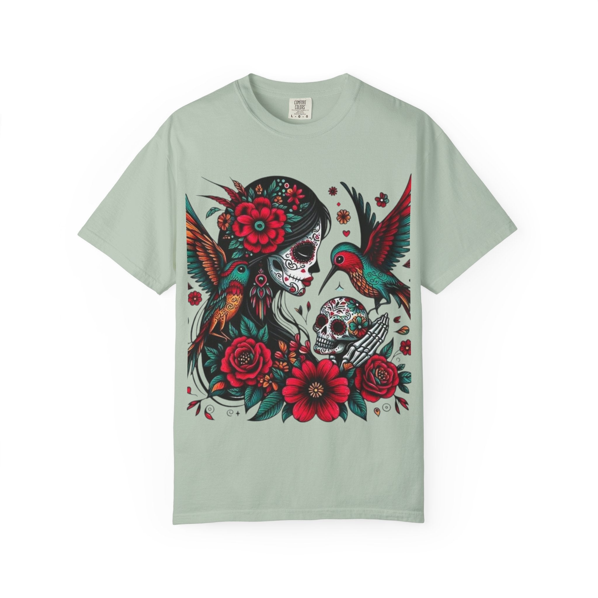 Sugar Skull Floral Unisex T-Shirt - Vibrant Day of the Dead Design