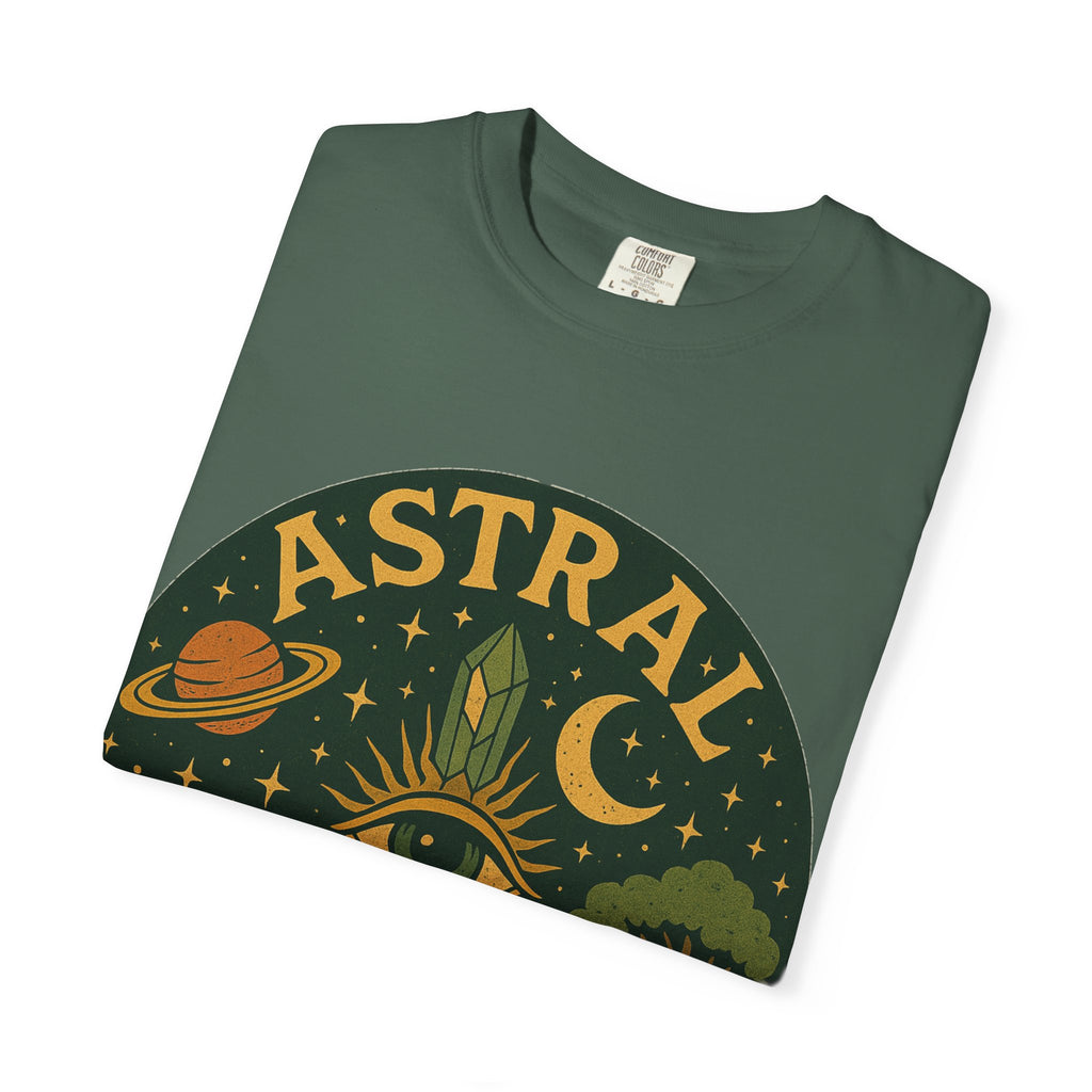 Astral Earthwear Unisex T-Shirt, Boho Graphic Tee, Celestial Design Shirt, Gift for Nature Lovers, Casual Earthy Style