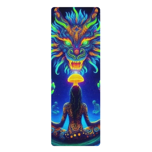 Vibrant Dragon Yoga Mat - Mystical Zen Design for Mindfulness, Meditation, Fitness, Gift for Yogis, Home Decor, Floor Mat